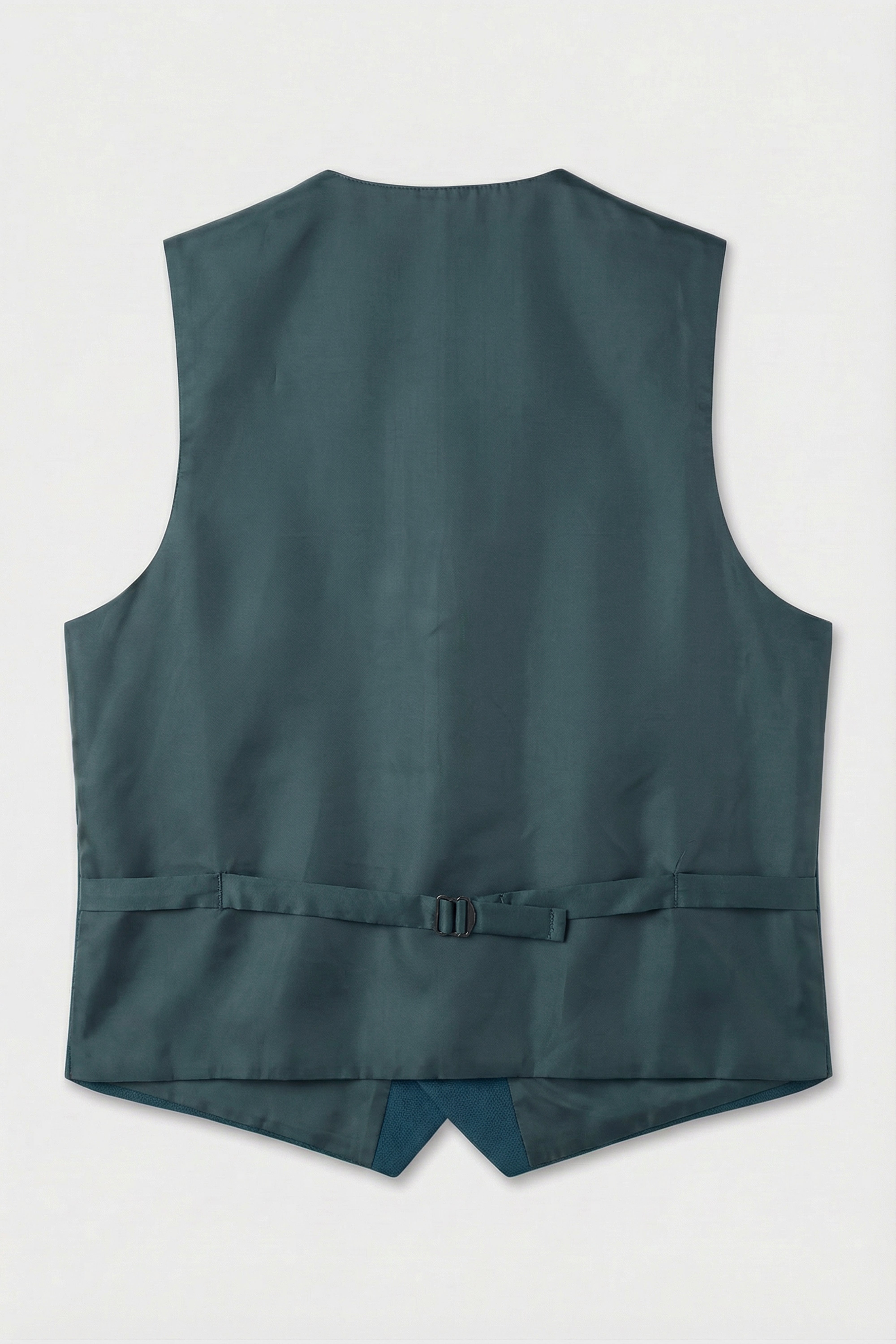 Men’s 3-Piece Textured Formal Suit with Double Breasted Waistcoat - Core - Olive Green Waistcoat Back Picture