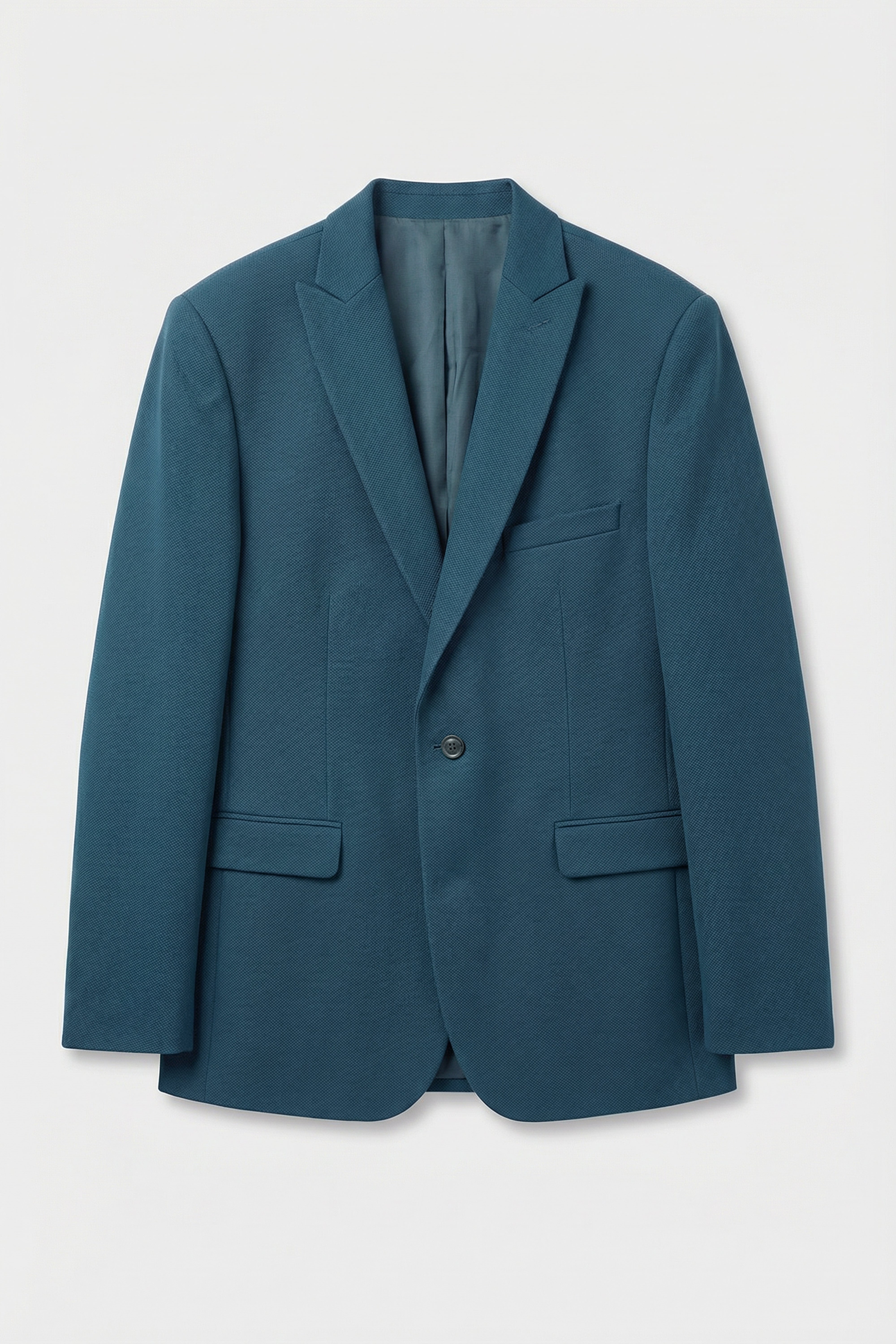 Men’s 3-Piece Textured Formal Suit with Double Breasted Waistcoat - Core - Olive Green Jacket Front Picture