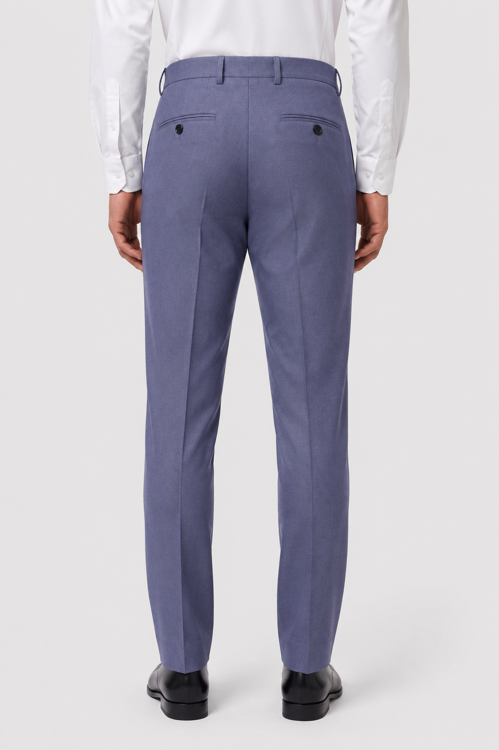 Men’s 3-Piece Wool Blend Formal Suit - Style DEAN LT BLUE Model Trousers Back Picture