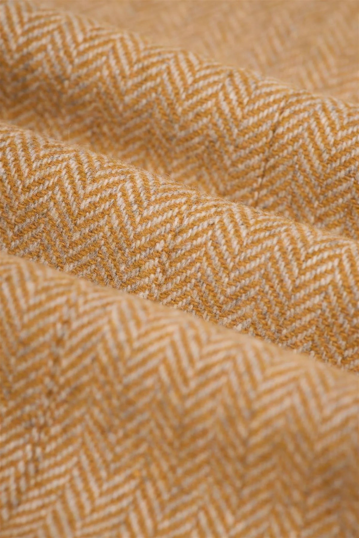 Men’s 3-Piece Wool Herringbone Tweed Suit - Thomas - Amber Fabric Picture