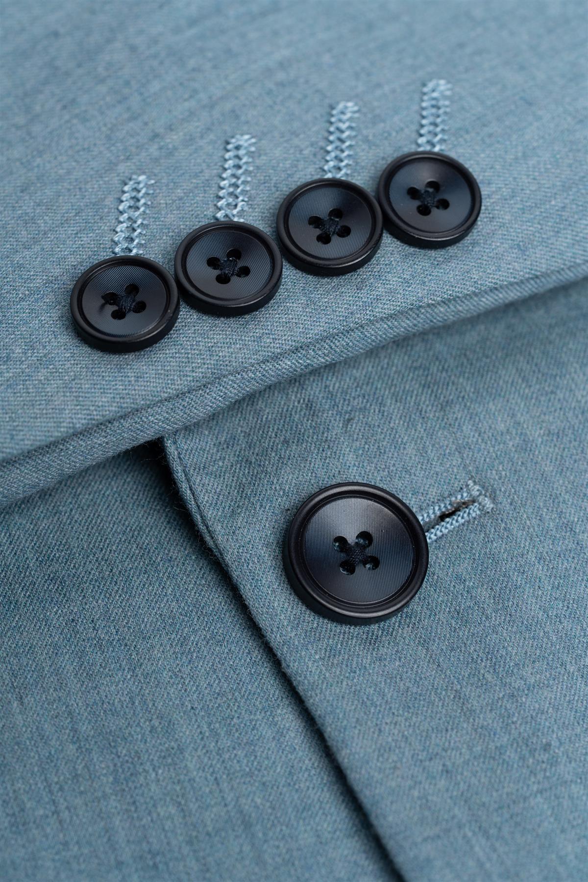 Traje formal ajustado de lana para hombre de 3 piezas - James - Azul marino