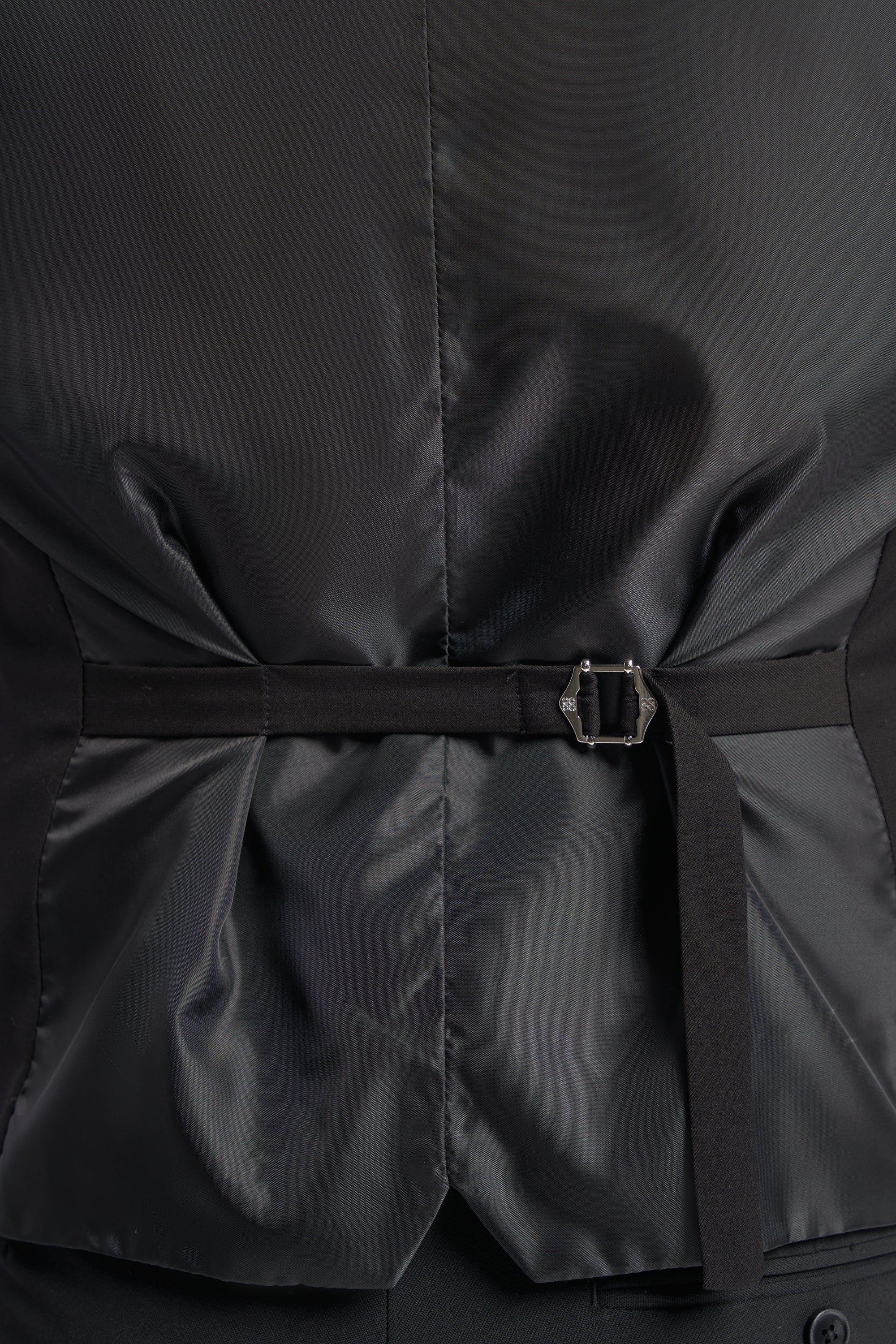 Men's Black Scoop Double-Breasted Waistcoat - MALIBU