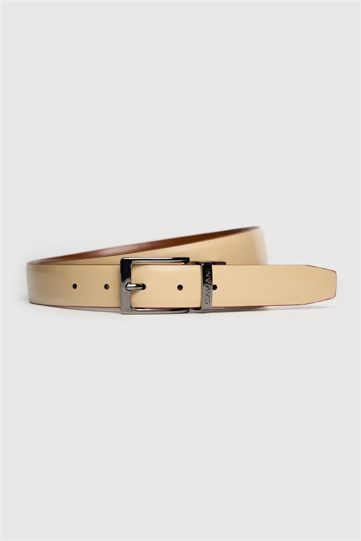 Men's Brown & Ivory Reversible Genuine Leather Belt - Cavani picture