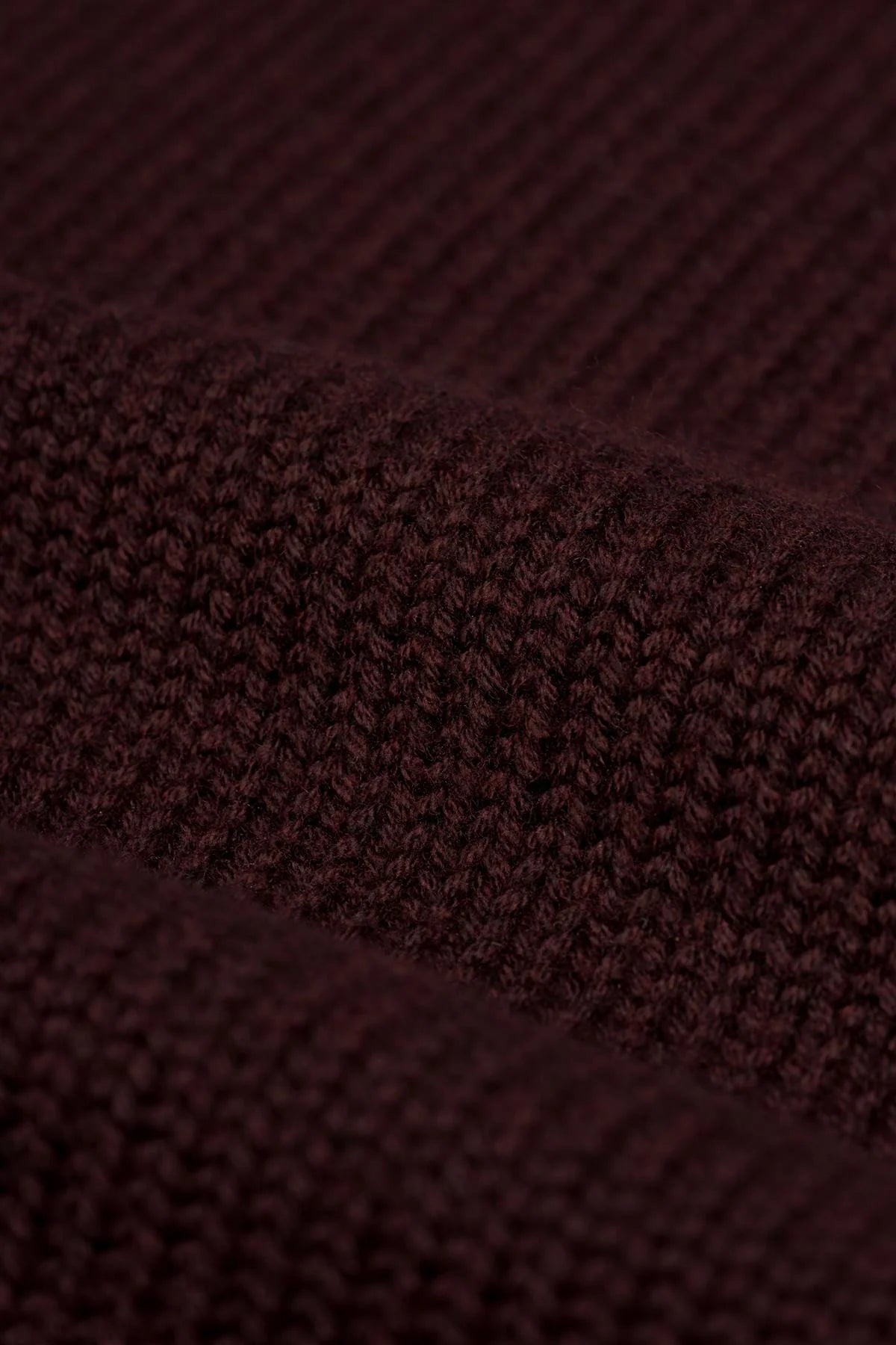 Men’s Classic Knit Pullover Jumper - FARREL - Wine Fabric Picture