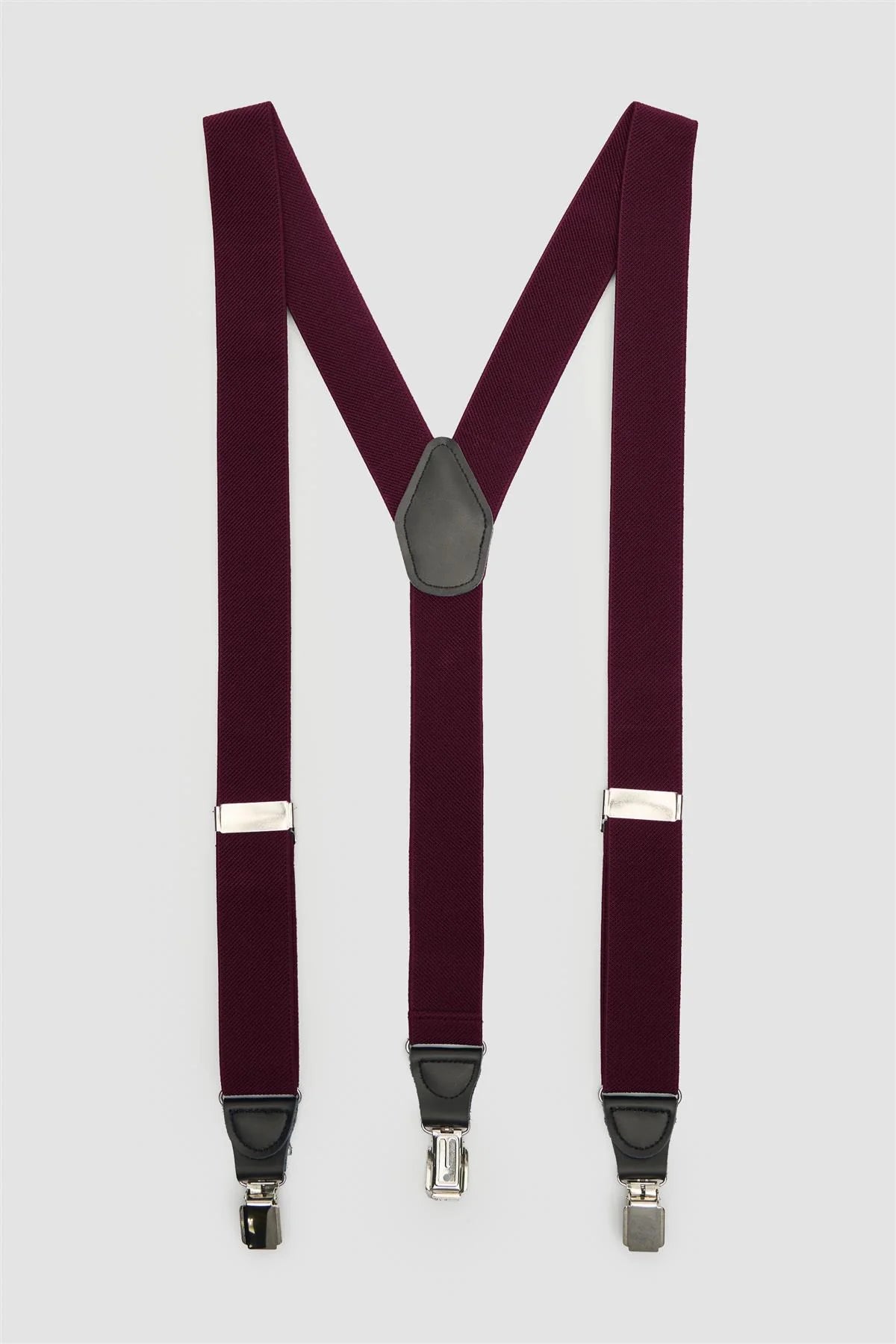 Men’s Clip-On Braces with Adjustable Straps - Wine