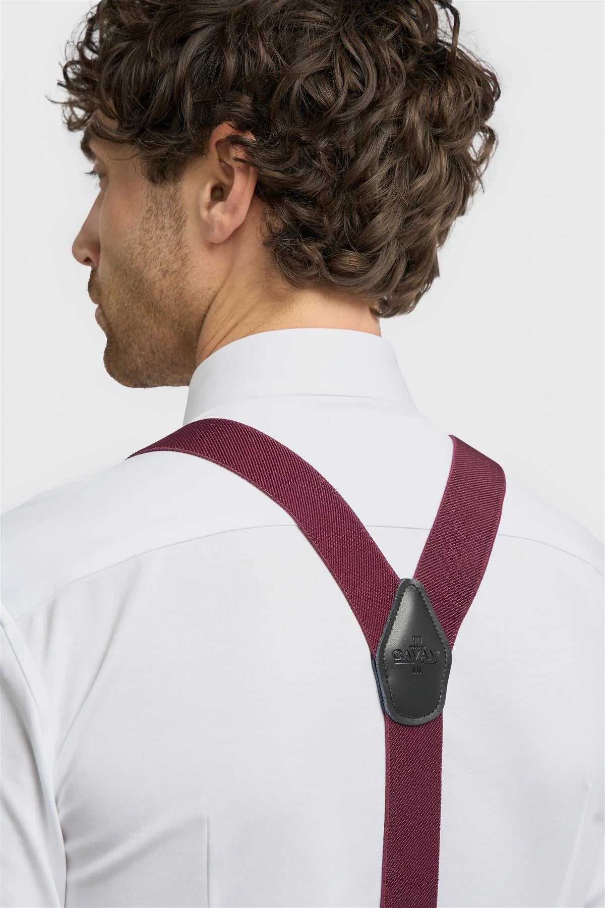 Men’s Clip-On Braces with Adjustable Straps - Wine Back picture