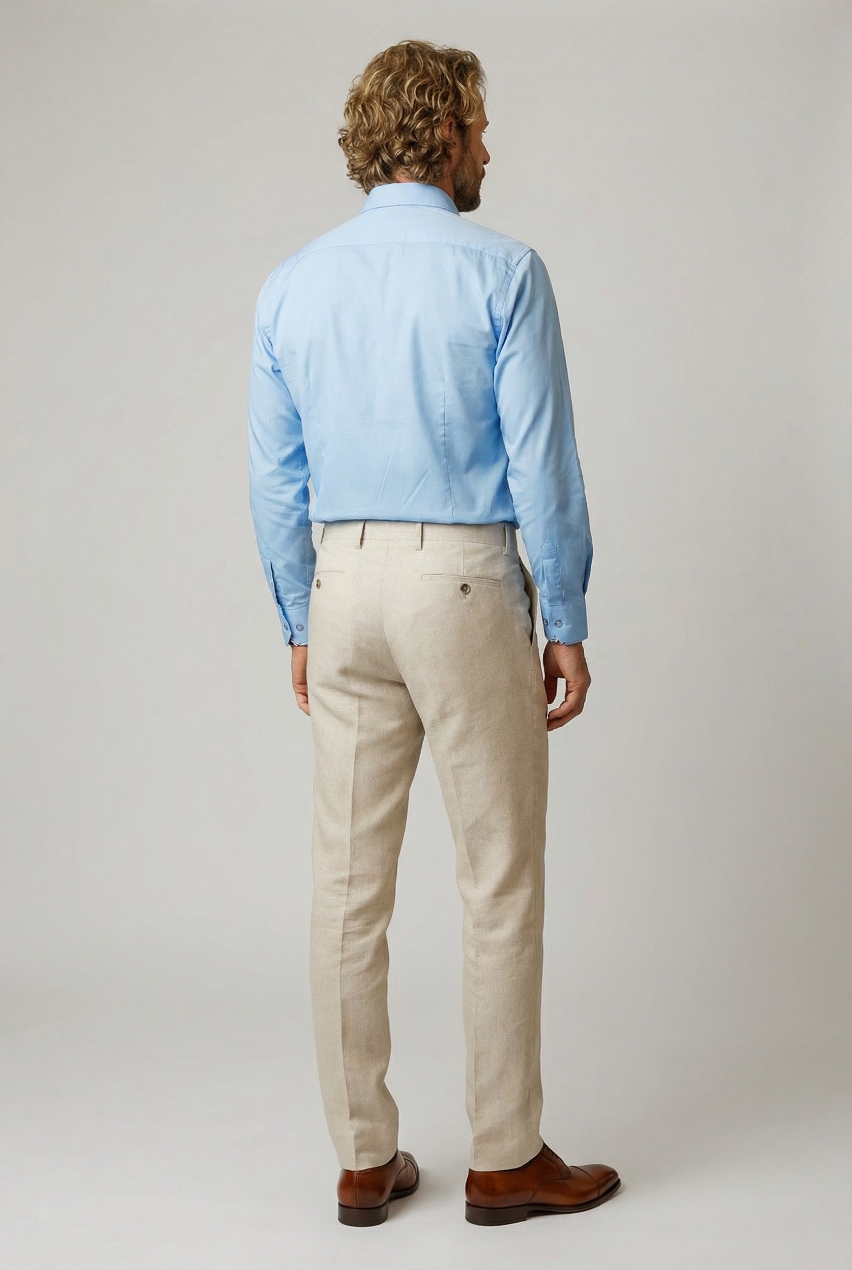 Traje para hombre de mezcla de algodón con patrón propio - GIOVANNI Crema - Crema