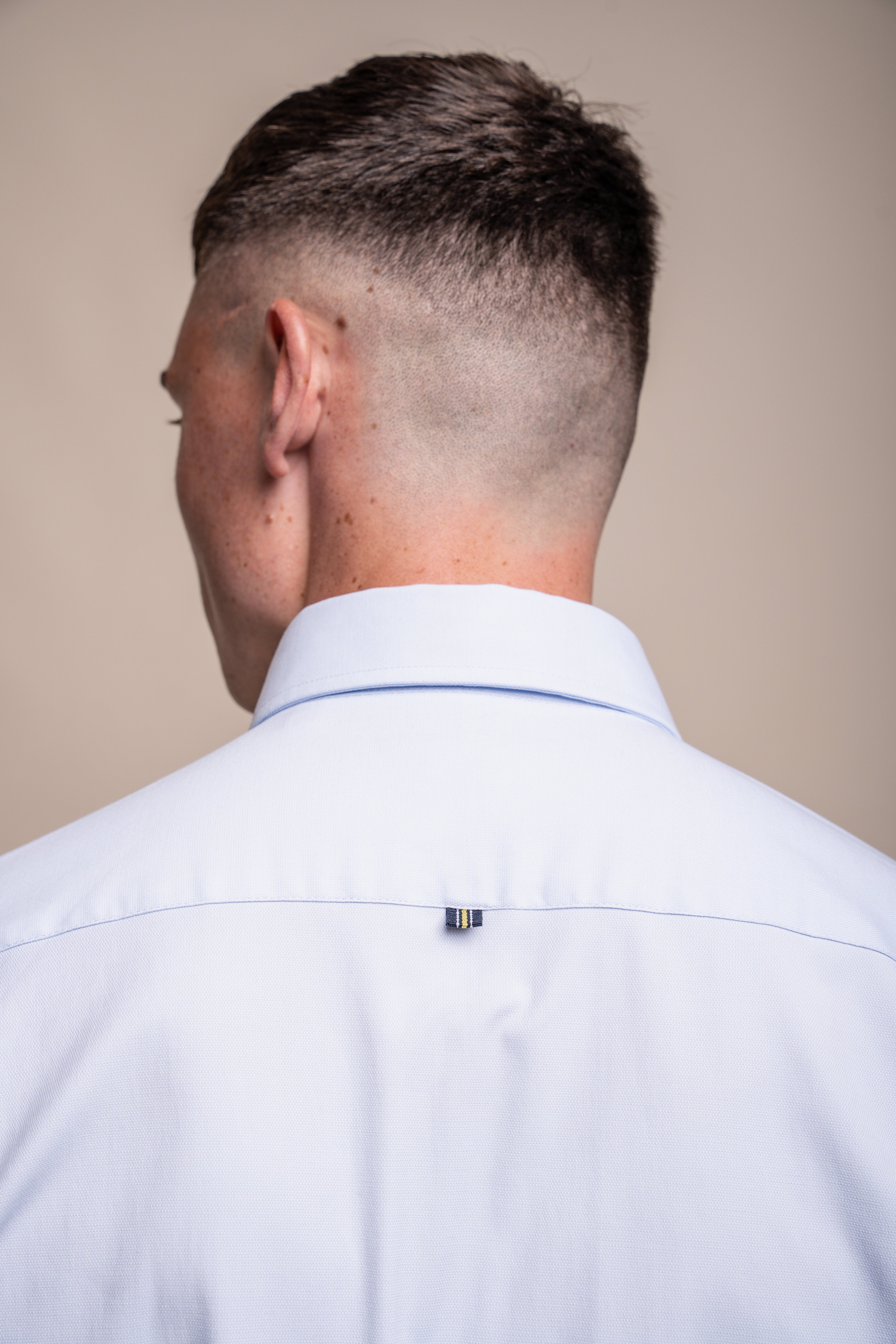 Men's Cotton Casual Shirt - Tessa - Sky Blue Back Detail Picture