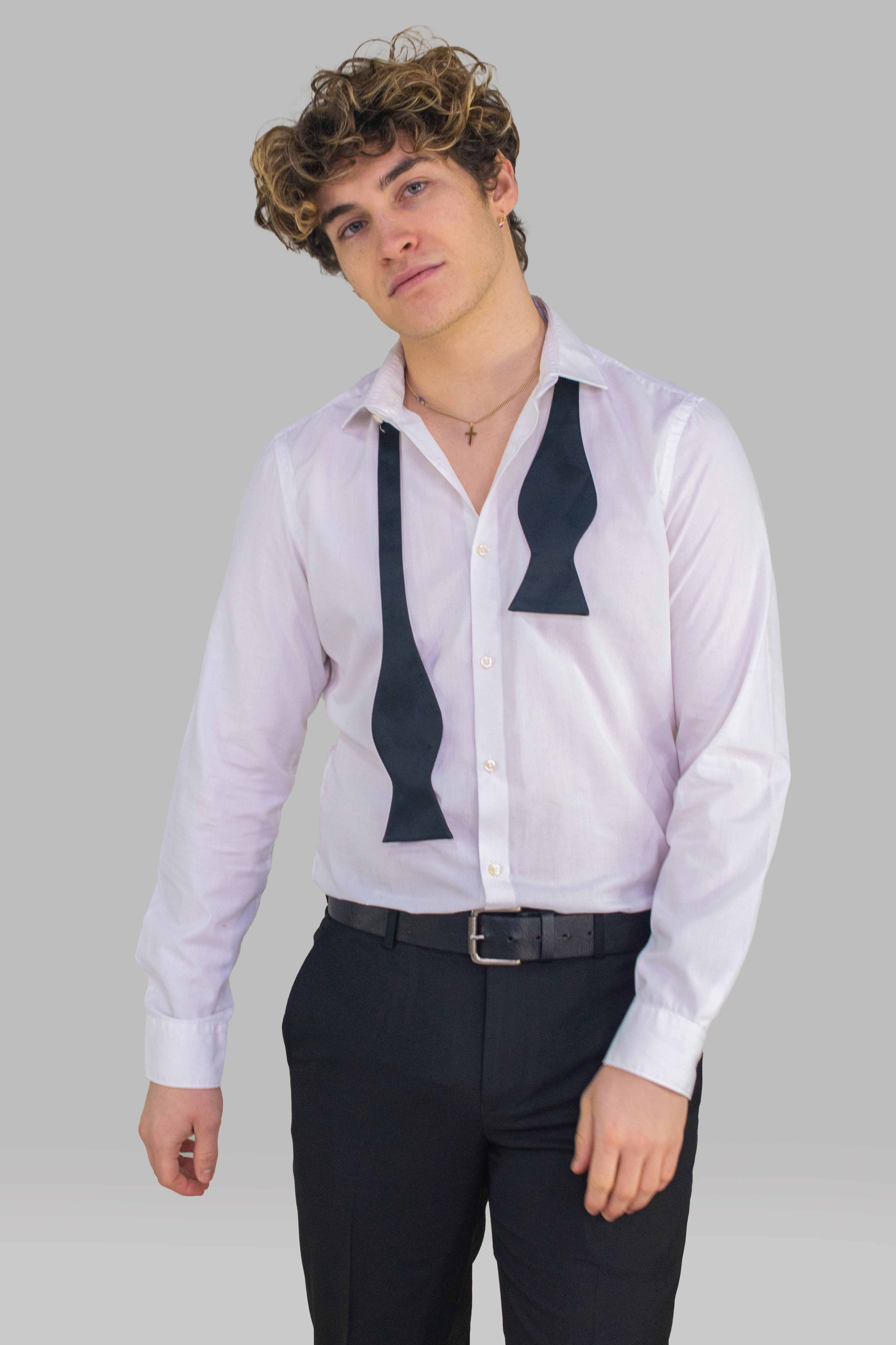 Herren Baumwolle Klassisches Kragen Slim Fit Hemd - Schwarz