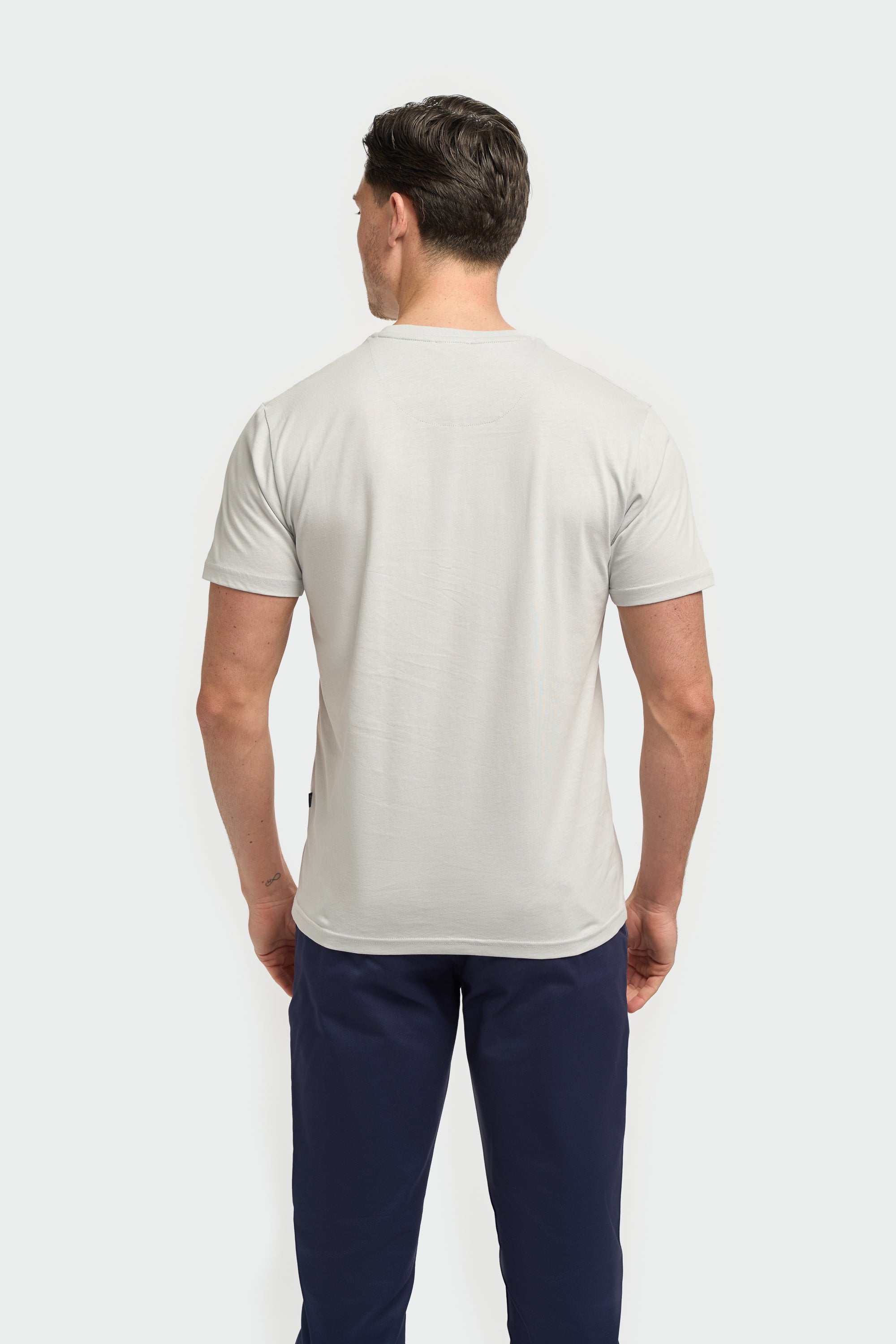 Men’s Cotton Crew Neck T-Shirt - Sanchez - Slate Grey
