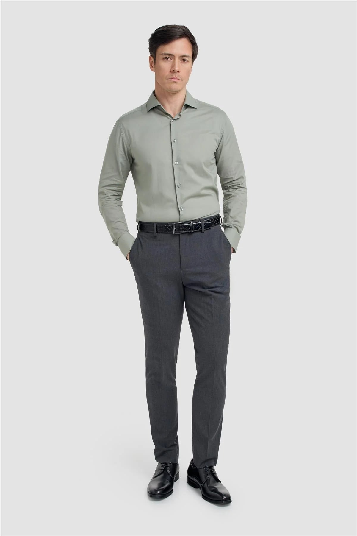Men’s Cotton Long Sleeve Formal Shirt - Flamino Pine