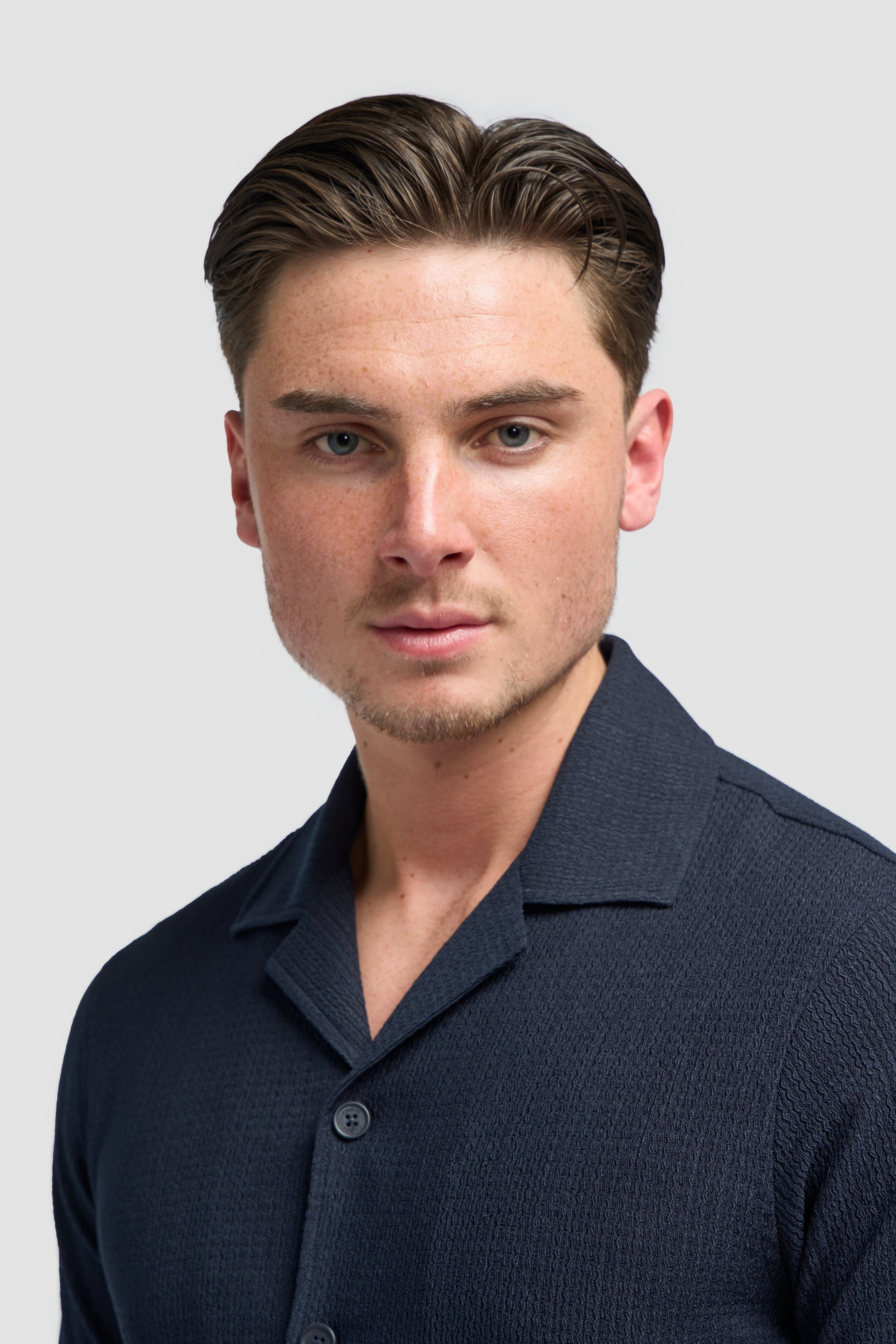 Men’s Cotton Short Sleeve Knit Shirt - Silva - Navy