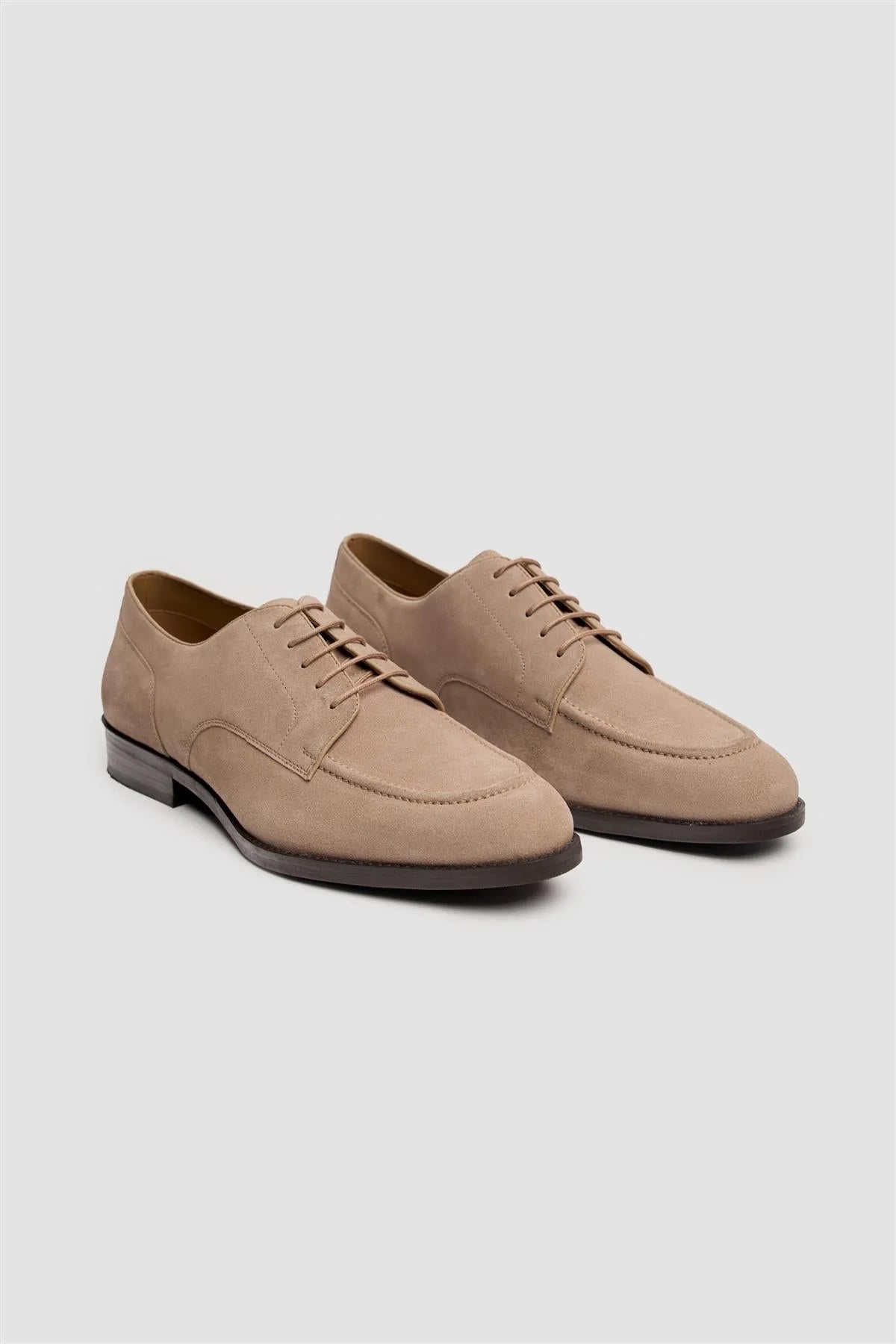Herren-Echtleder-Derby-Schuhe mit Schürze - Brera - Sand Beige
