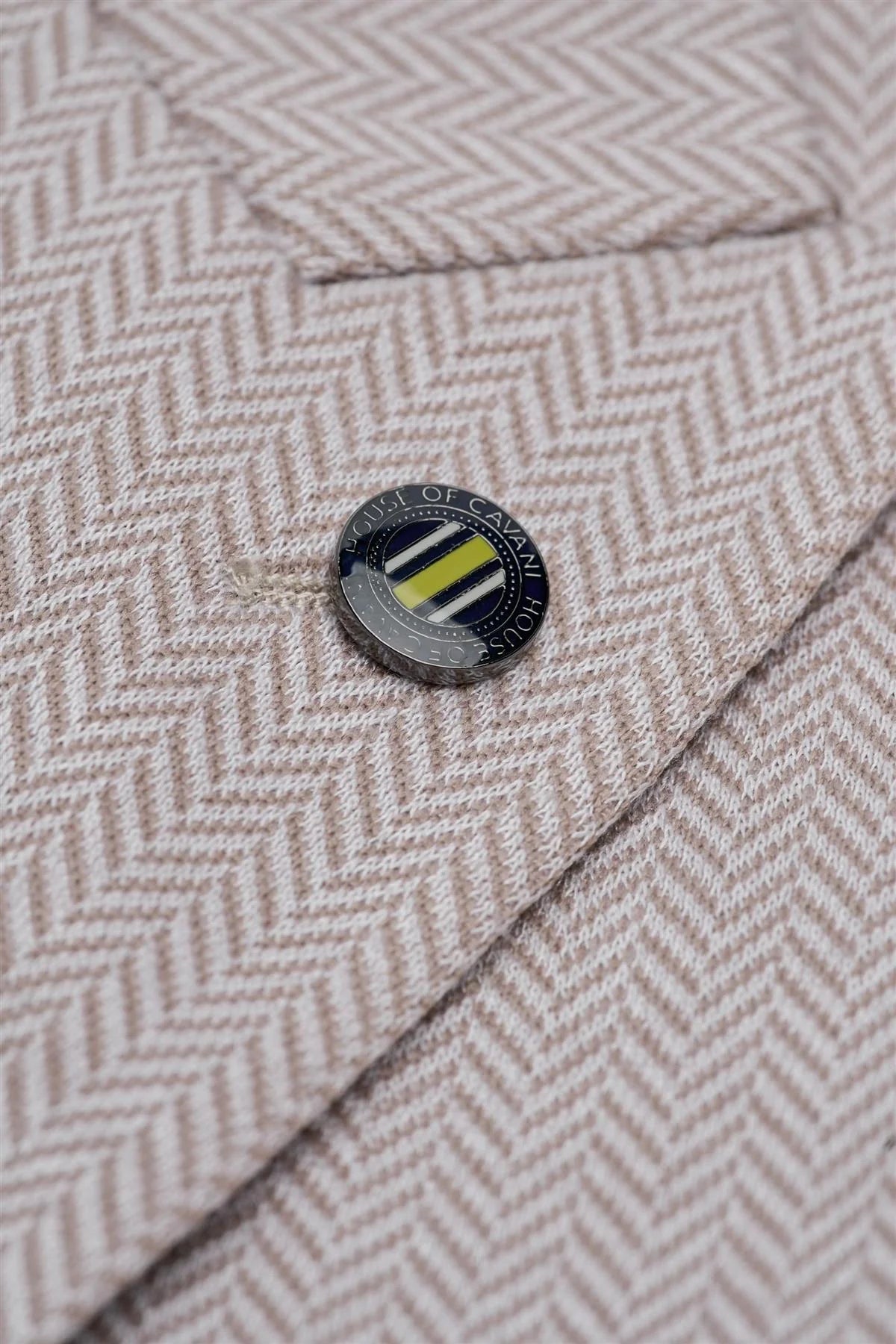 Men’s Herringbone Casual Suit Jacket - Vasco - Beige