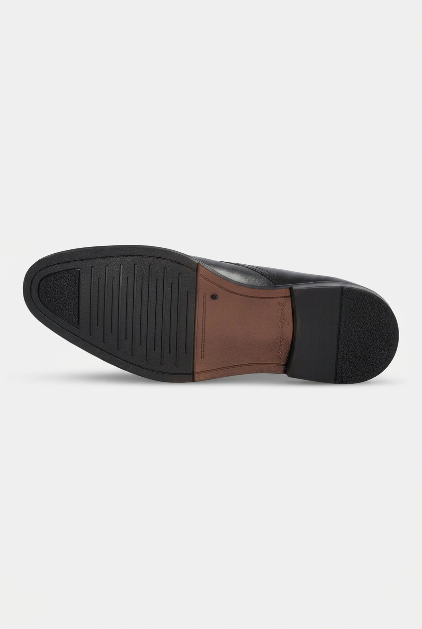 Men’s Leather Derby Lace Up Shoes - Black Sole picture