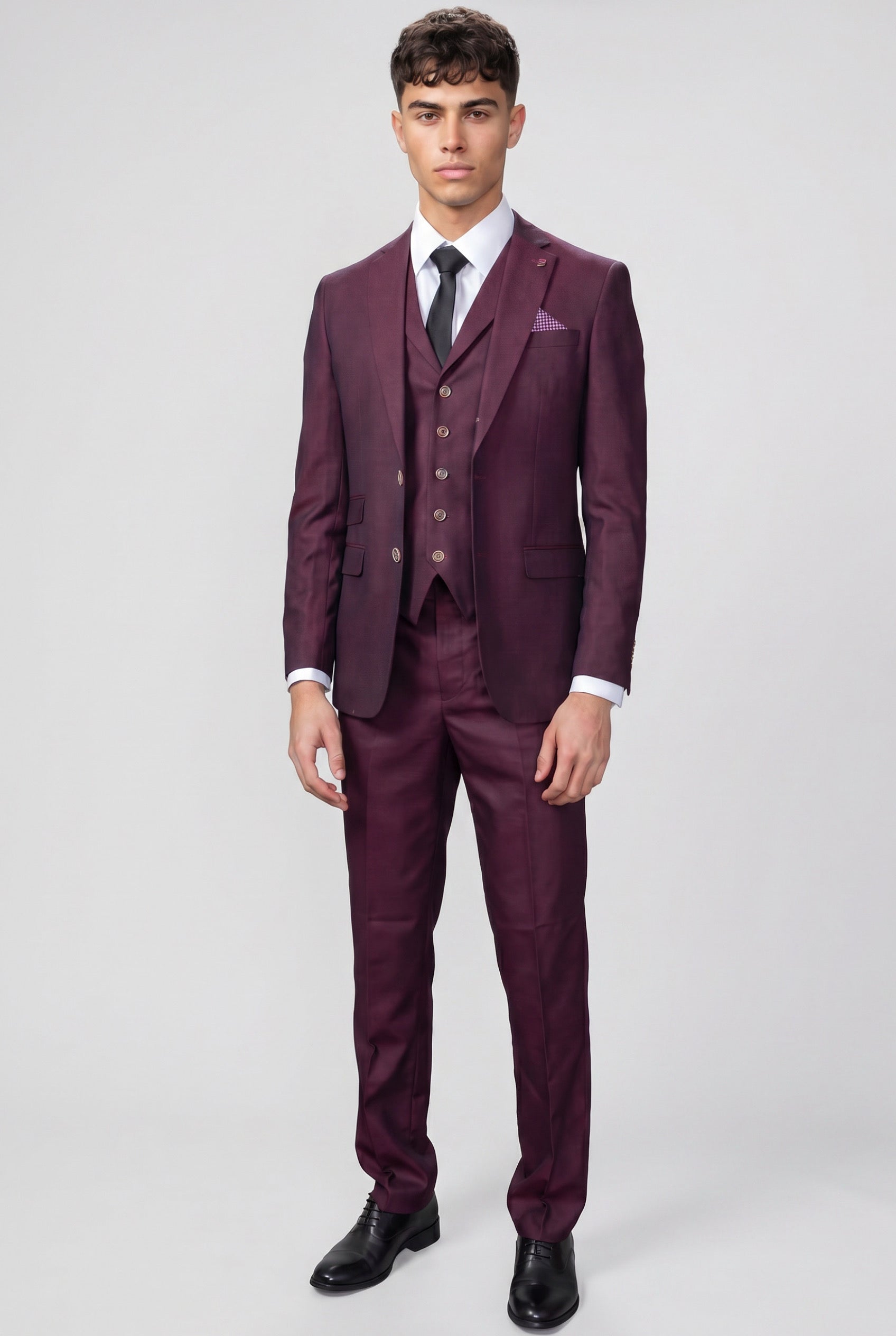 Men's Lincoln Slim Fit Burgundy Suit