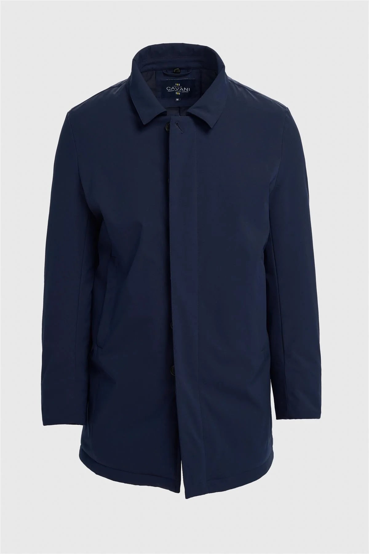 Langer, wattierter Herrenmantel – Heston – Marineblau