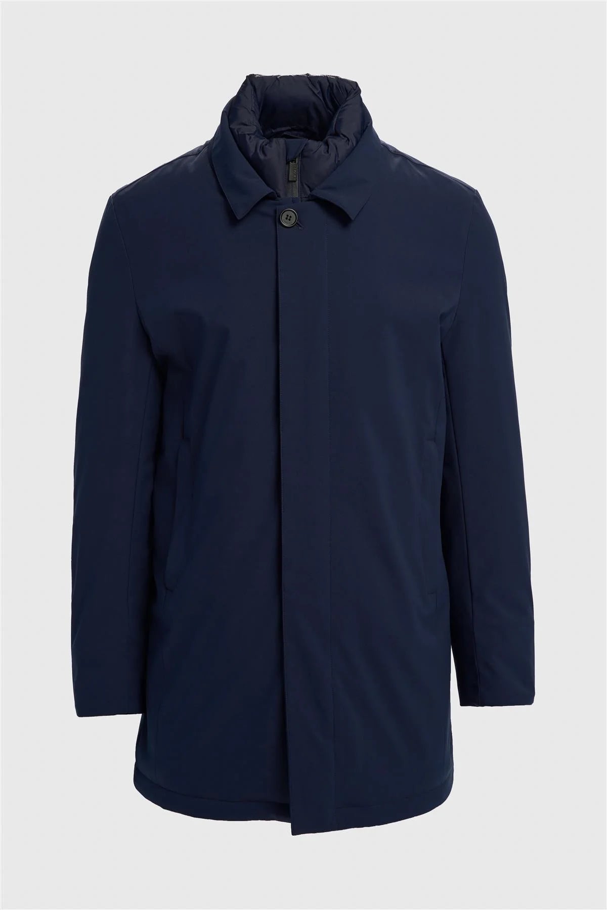 Langer, wattierter Herrenmantel – Heston – Marineblau