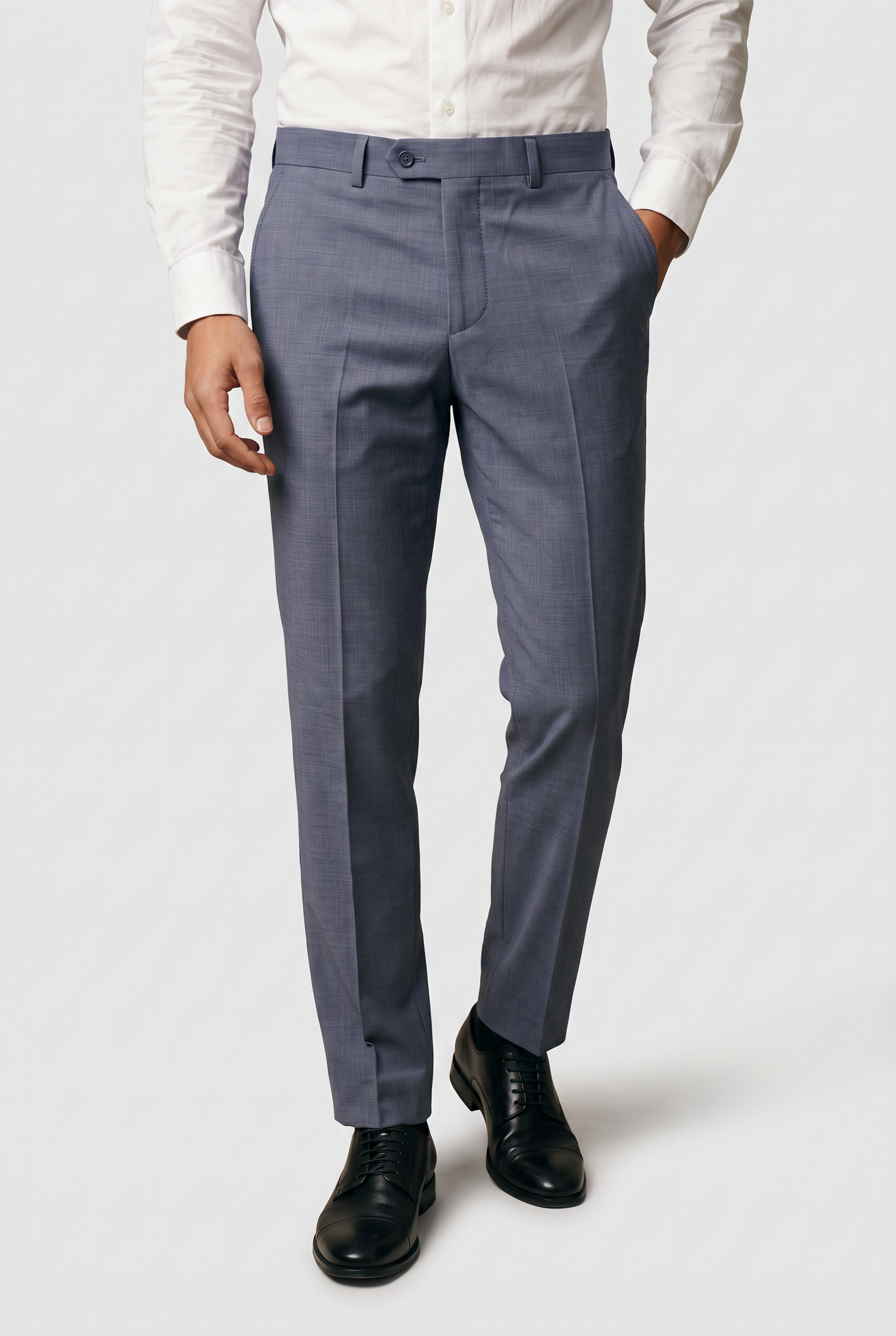 Men’s Mid Green Dress Trousers - Style FINN MID GREEN Model Picture