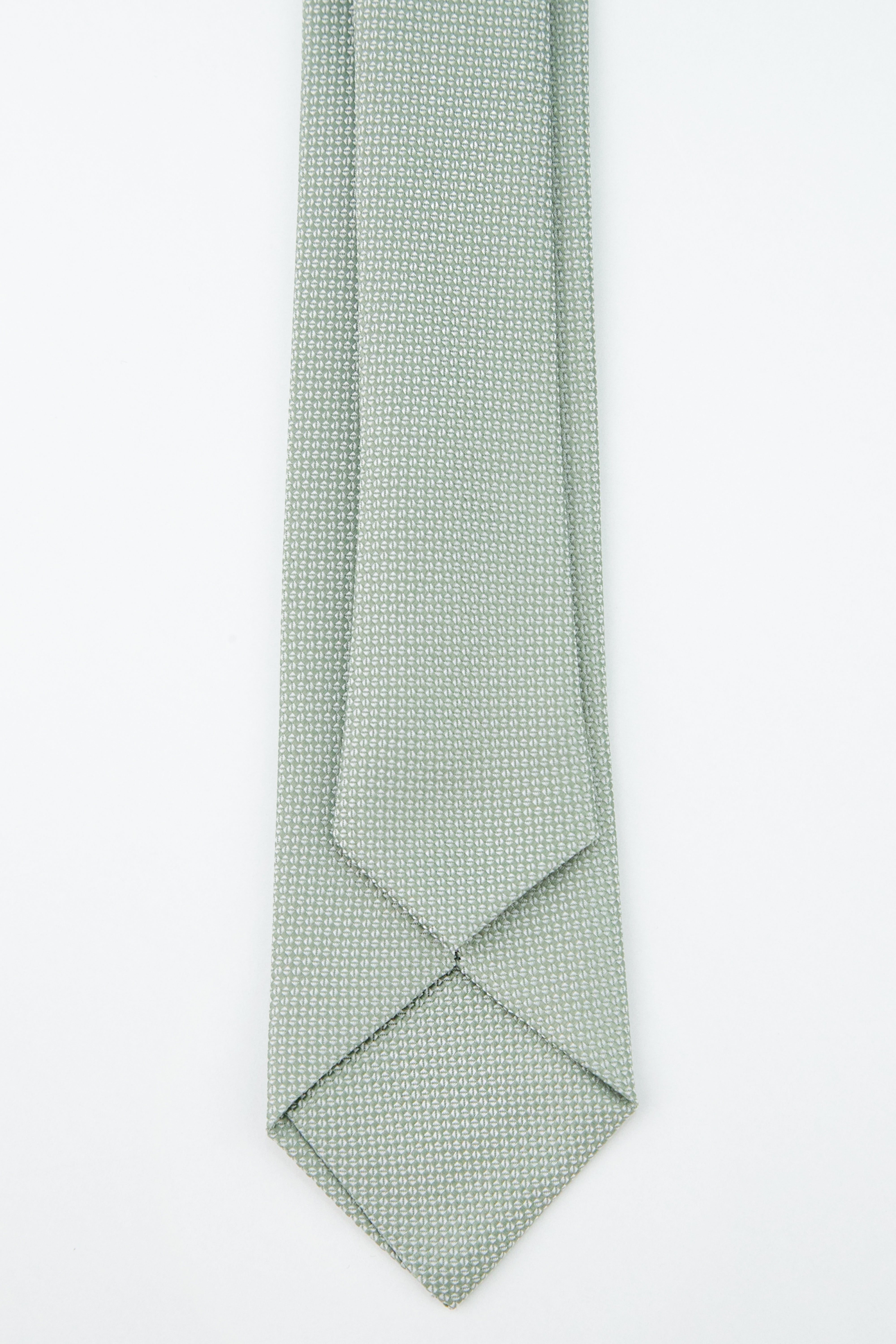Men’s Oxford Weave Slim Tie Formal Neckwear- Sea Green Back Picture