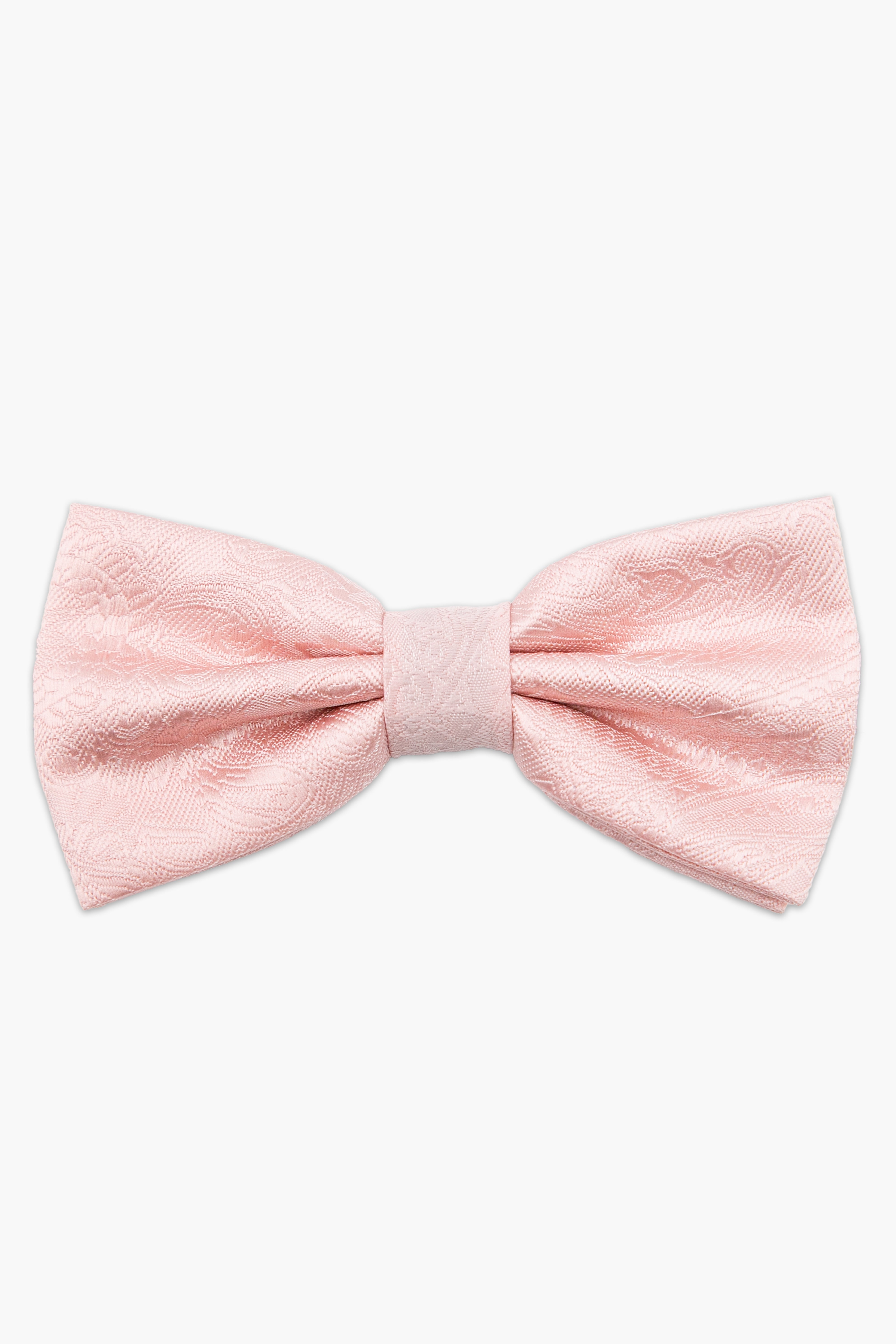 Men’s Pastel Paisley Pre-Tied Dickie Bow Tie  - Blush Pink Front Picture