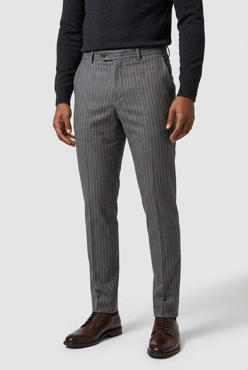 Pantaloni a righe sottili da uomo - YORK Grigio