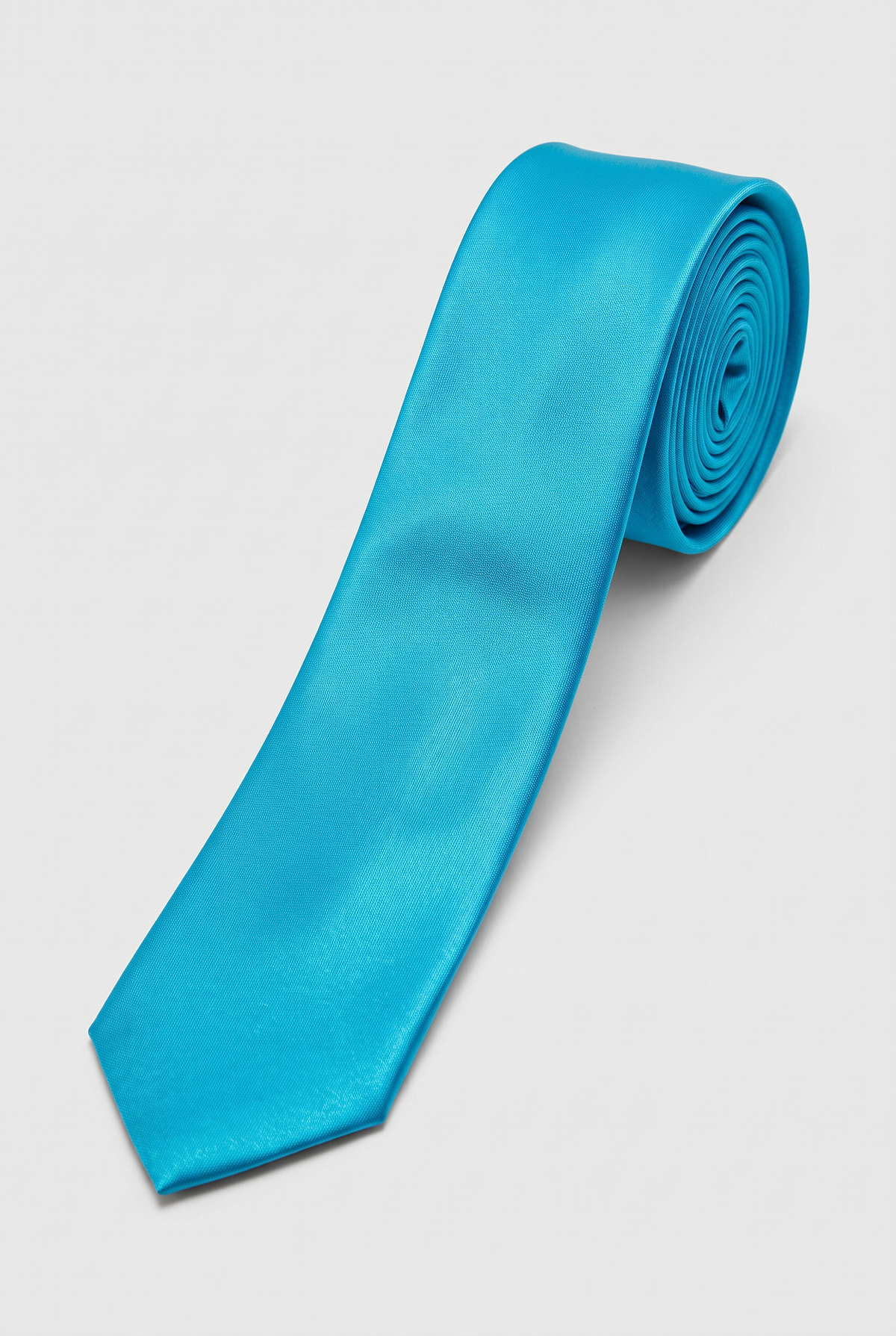Einfarbige Satin-Krawatte für Herren – klassische formelle Krawatte - Aqua Blau