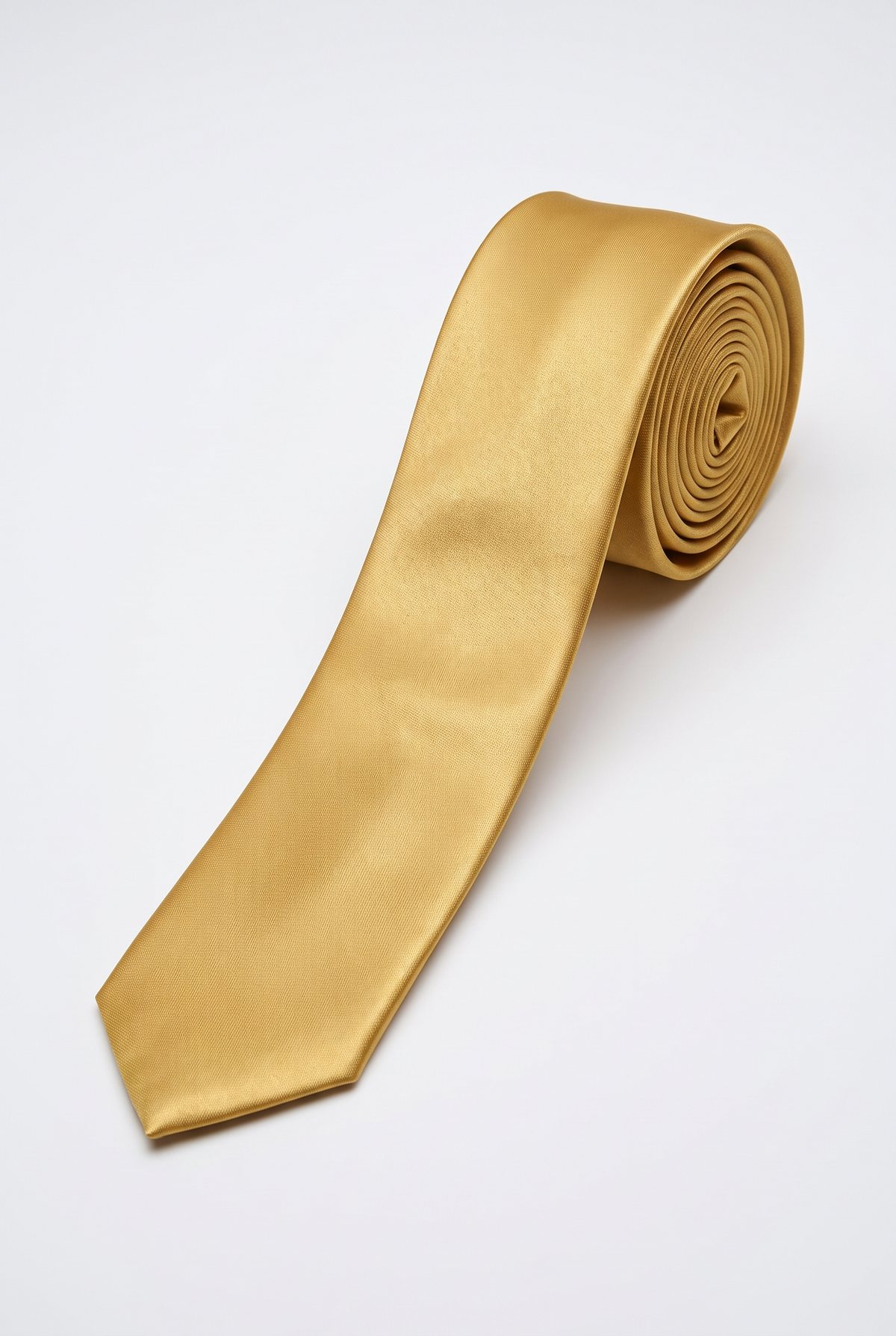 Einfarbige Satin-Krawatte für Herren – klassische formelle Krawatte - Gold