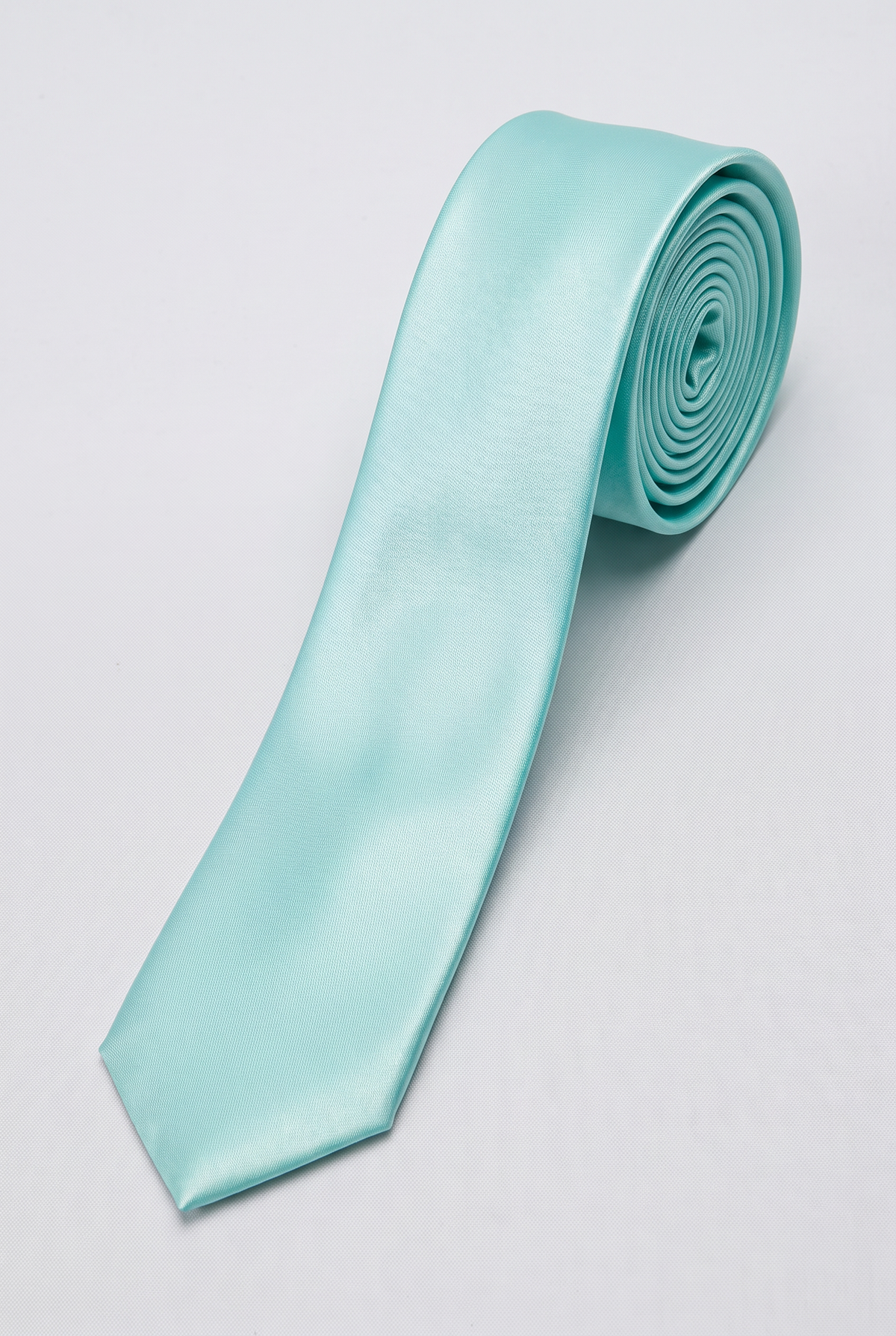 Einfarbige Satin-Krawatte für Herren – klassische formelle Krawatte - Mintgrün