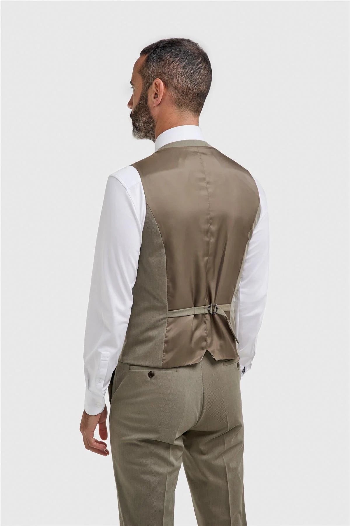 Erkek Premium Gabardin Yelek - Donatella - Adaçayı Yeşili