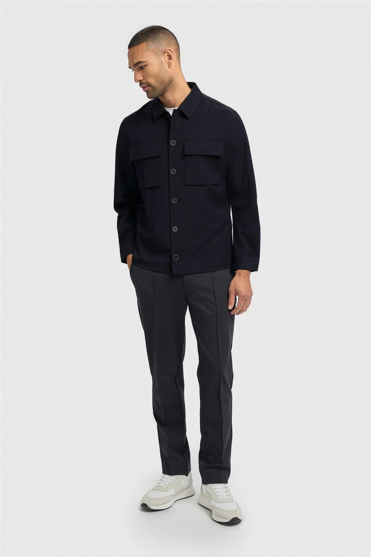 Men’s Regular Fit Overshirt - Danilo - Navy Model Picture