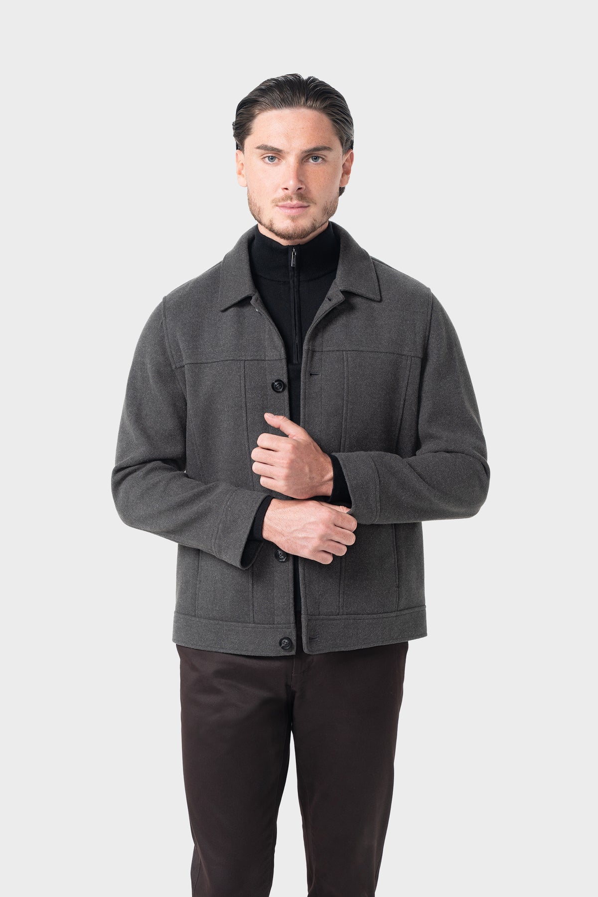 Men’s Short Jacket - Cavani Steed Grey model picture
