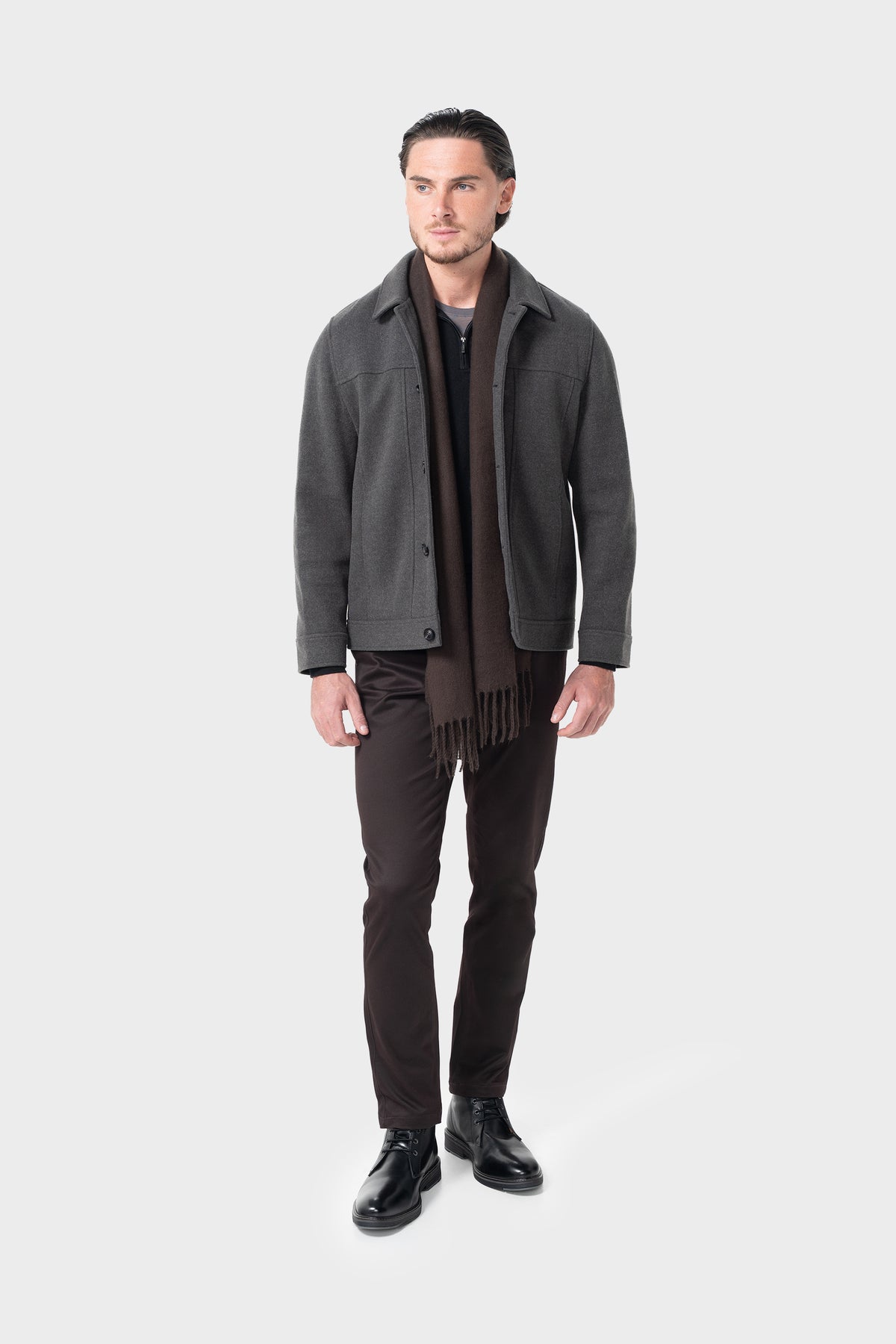Men’s Short Jacket - Cavani Steed Grey model front picture