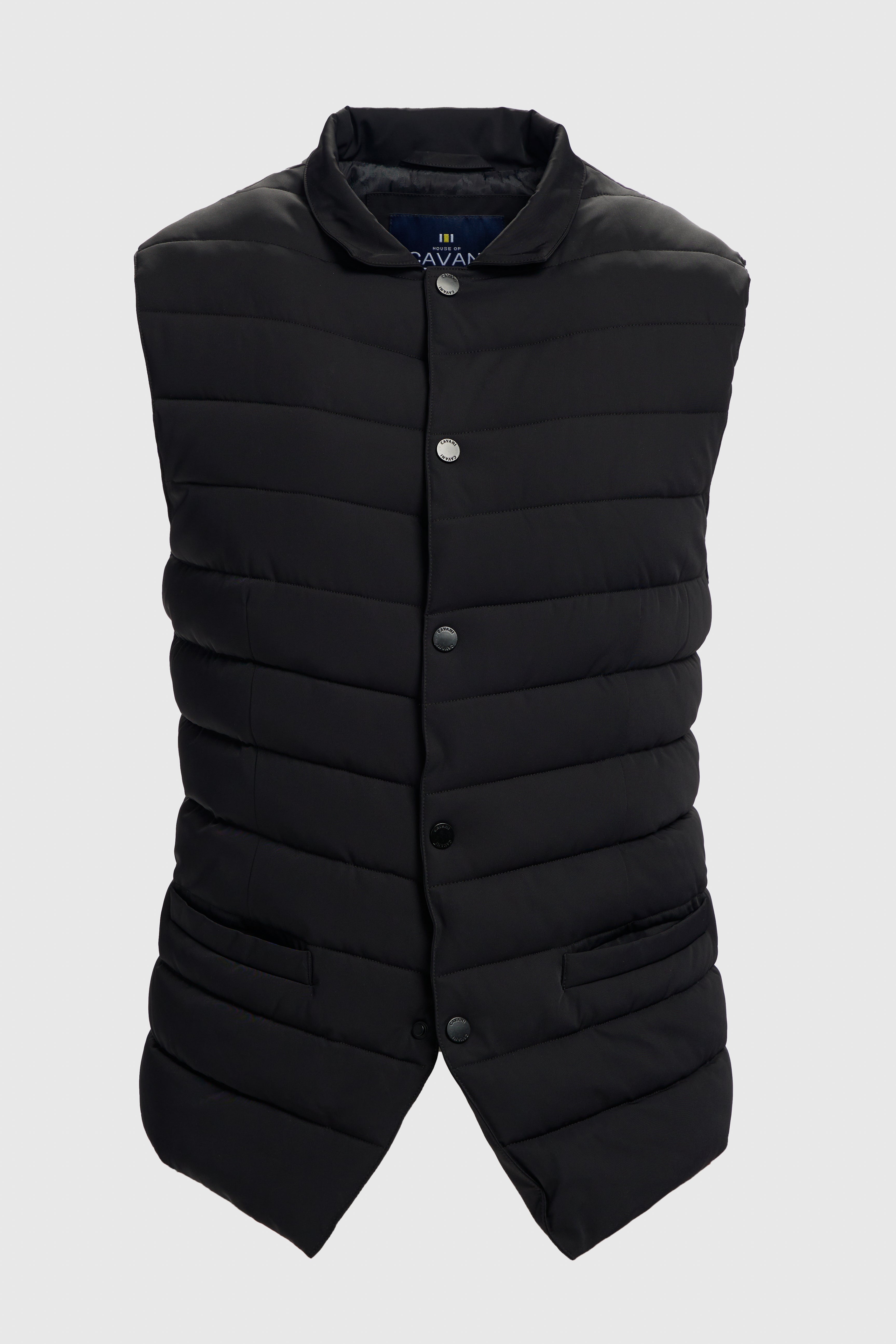 Men’s Sleeveless Quilted Gilet - Perry - Black