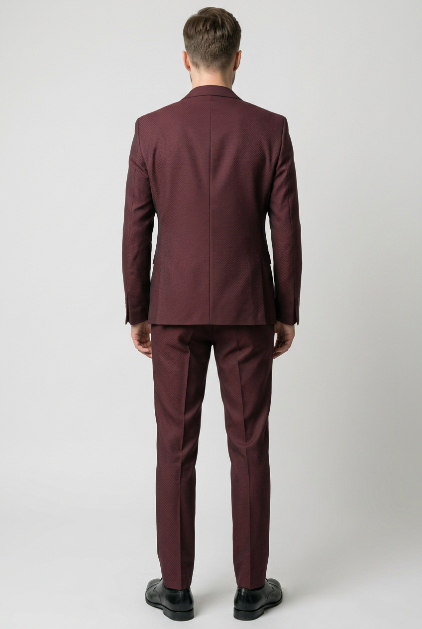 Costume formel 2 pièces coupe slim pour homme - Modèle MYERS WINE