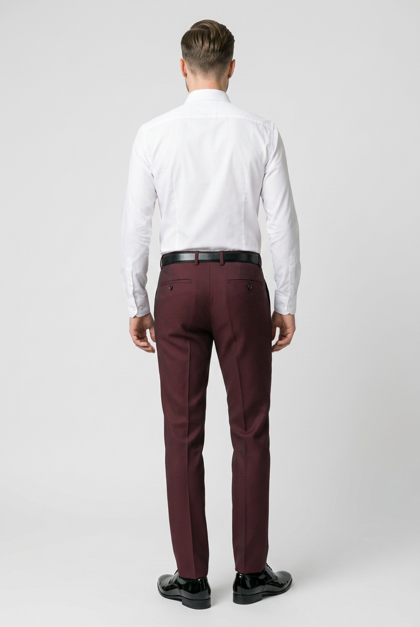 Costume formel 2 pièces coupe slim pour homme - Modèle MYERS WINE