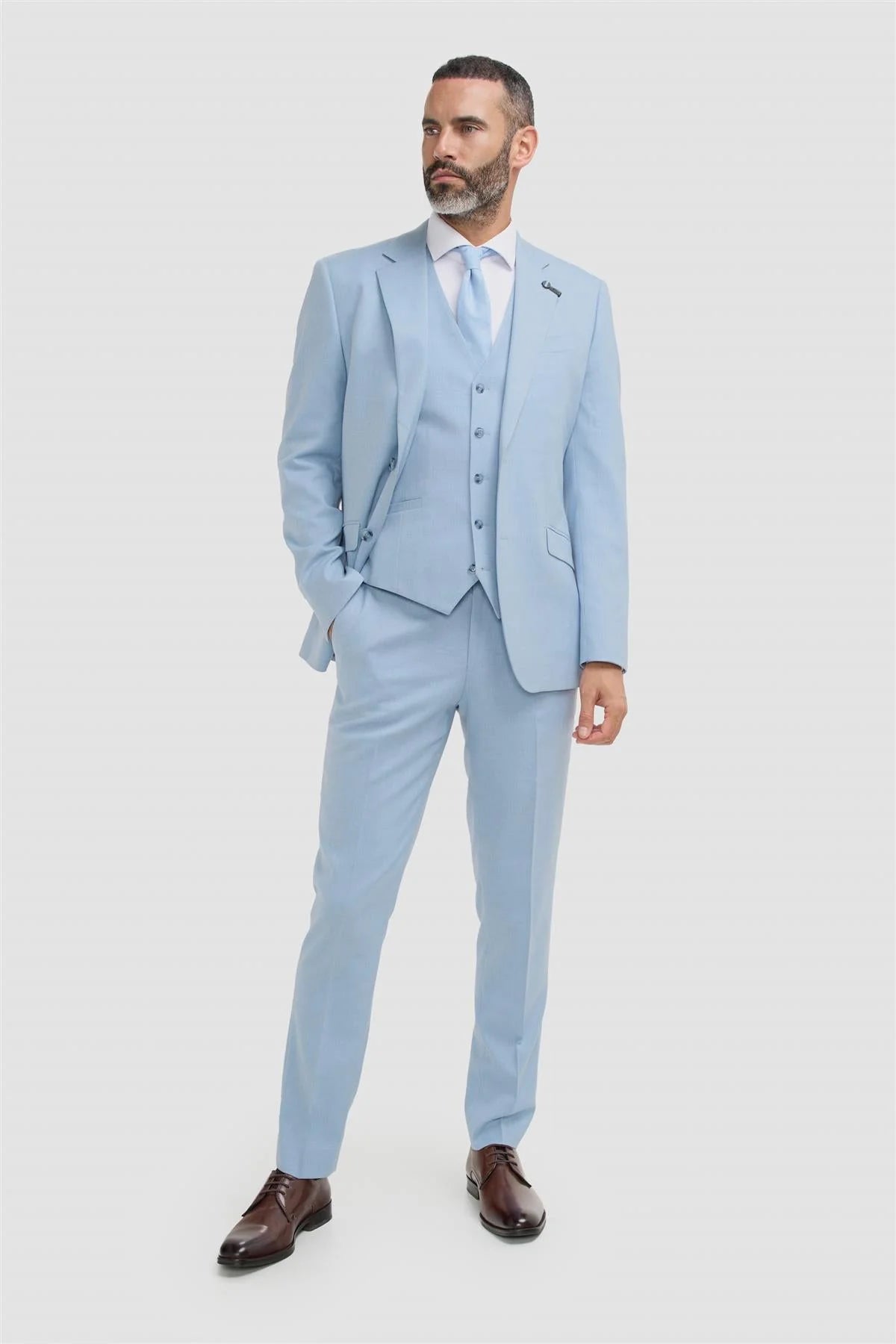 Blazer formale slim fit da uomo - Malibu – Blu cielo