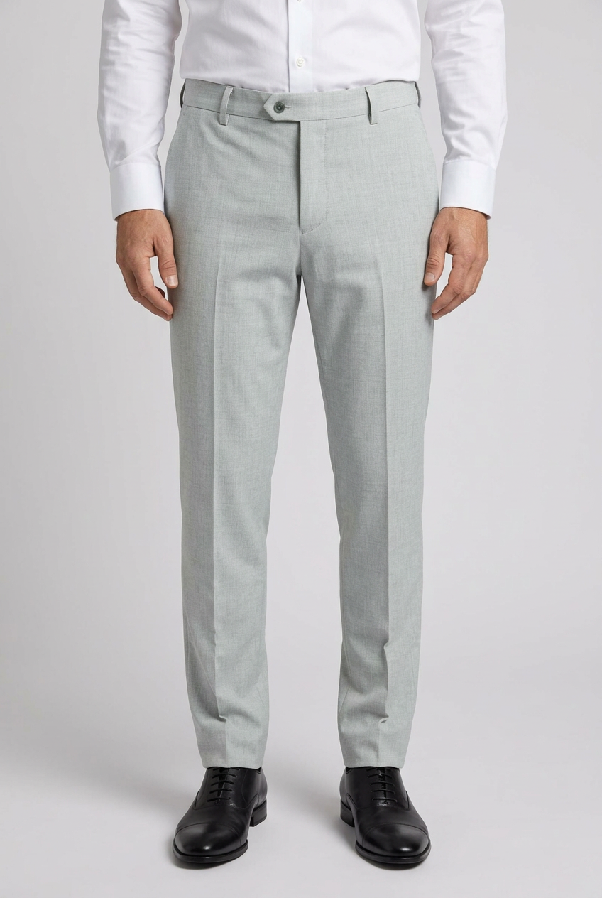 Herren Slim Fit Formelle Elfenbeinhose - VENETO - Hellgrau