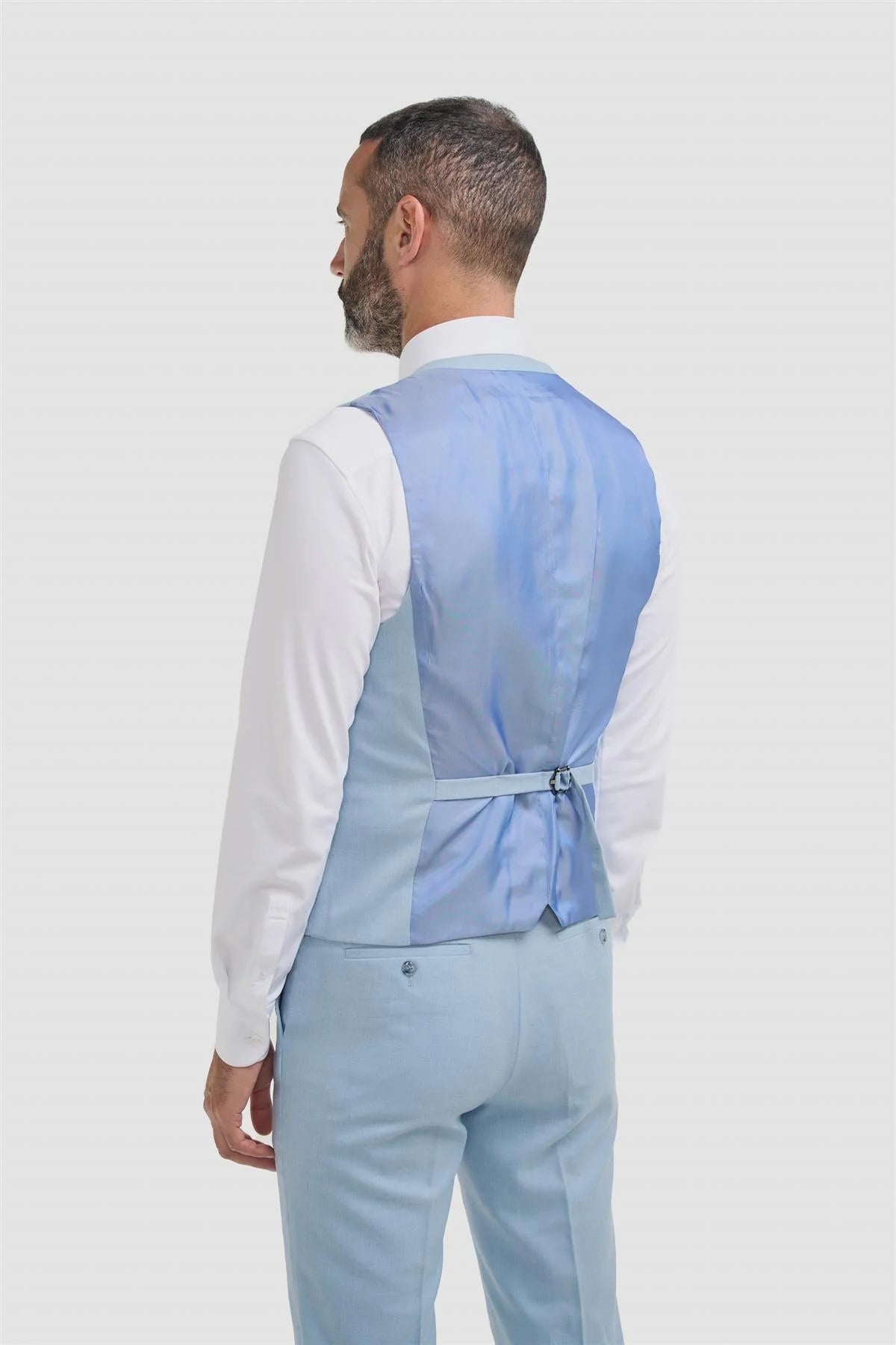 Herren Slim Fit formelle Weste - Malibu – Himmelblau