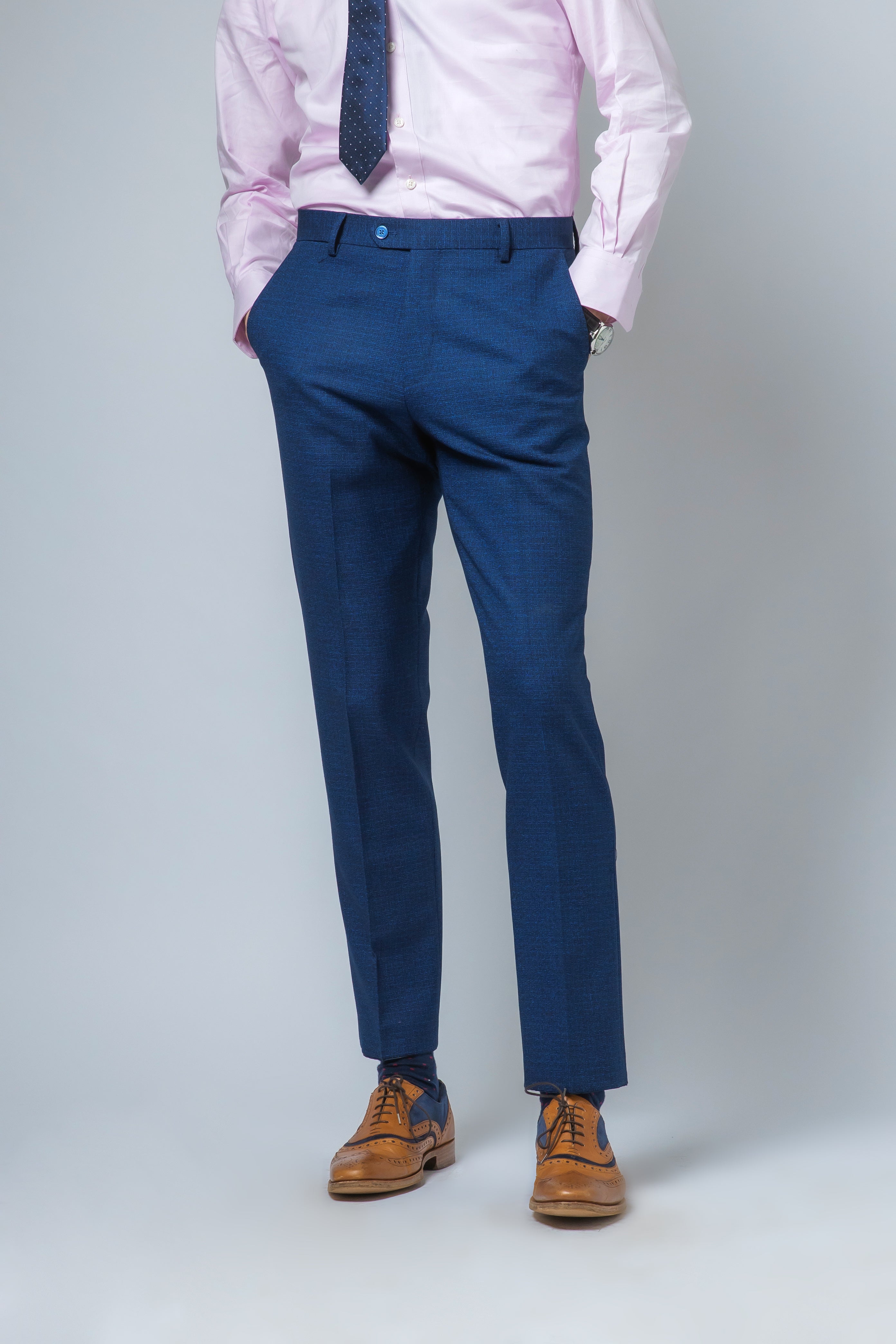 Men's Slim Fit Indigo Blue Suit - MATEO - Indigo Blue