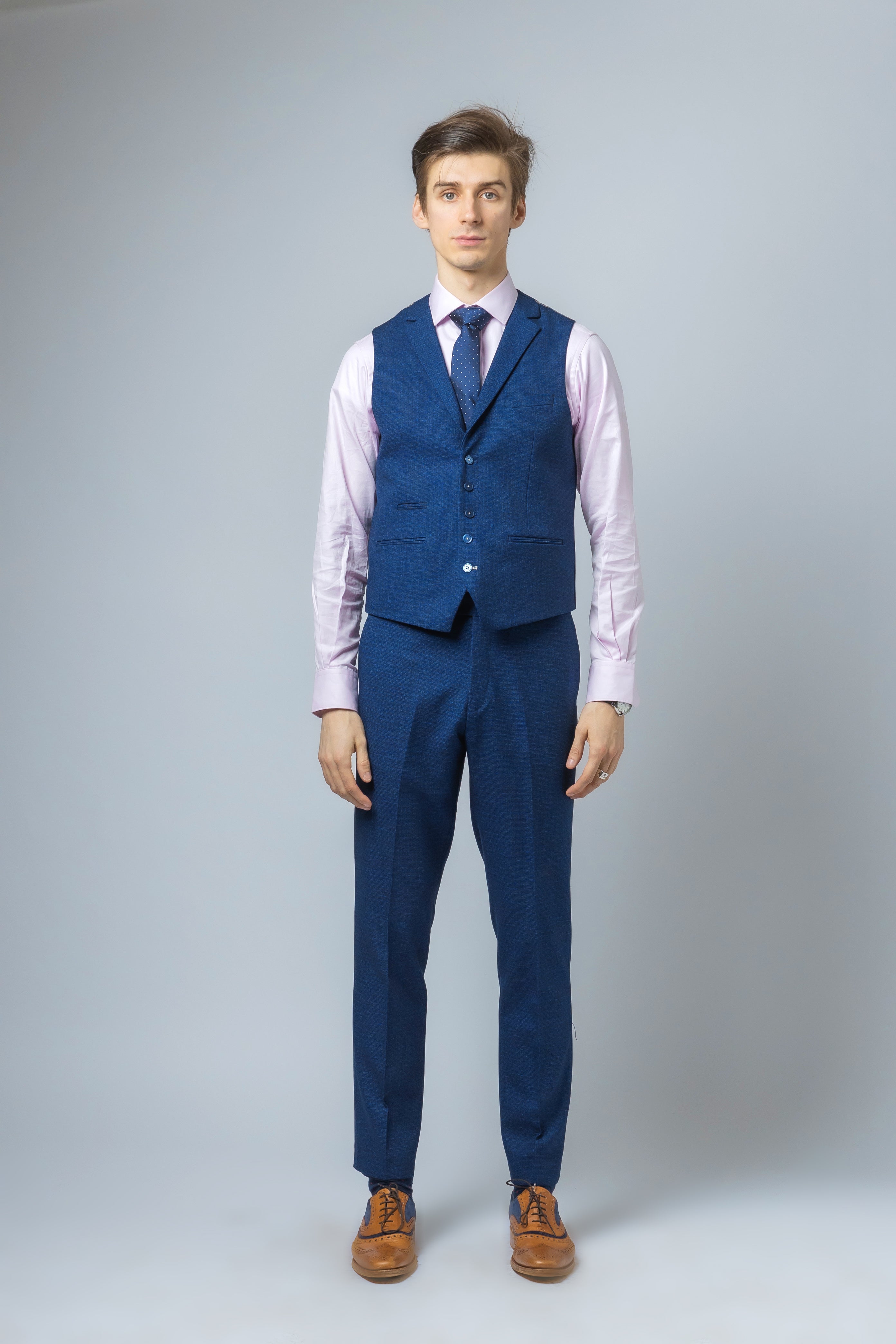 Men's Slim Fit Indigo Blue Suit - MATEO - Indigo Blue