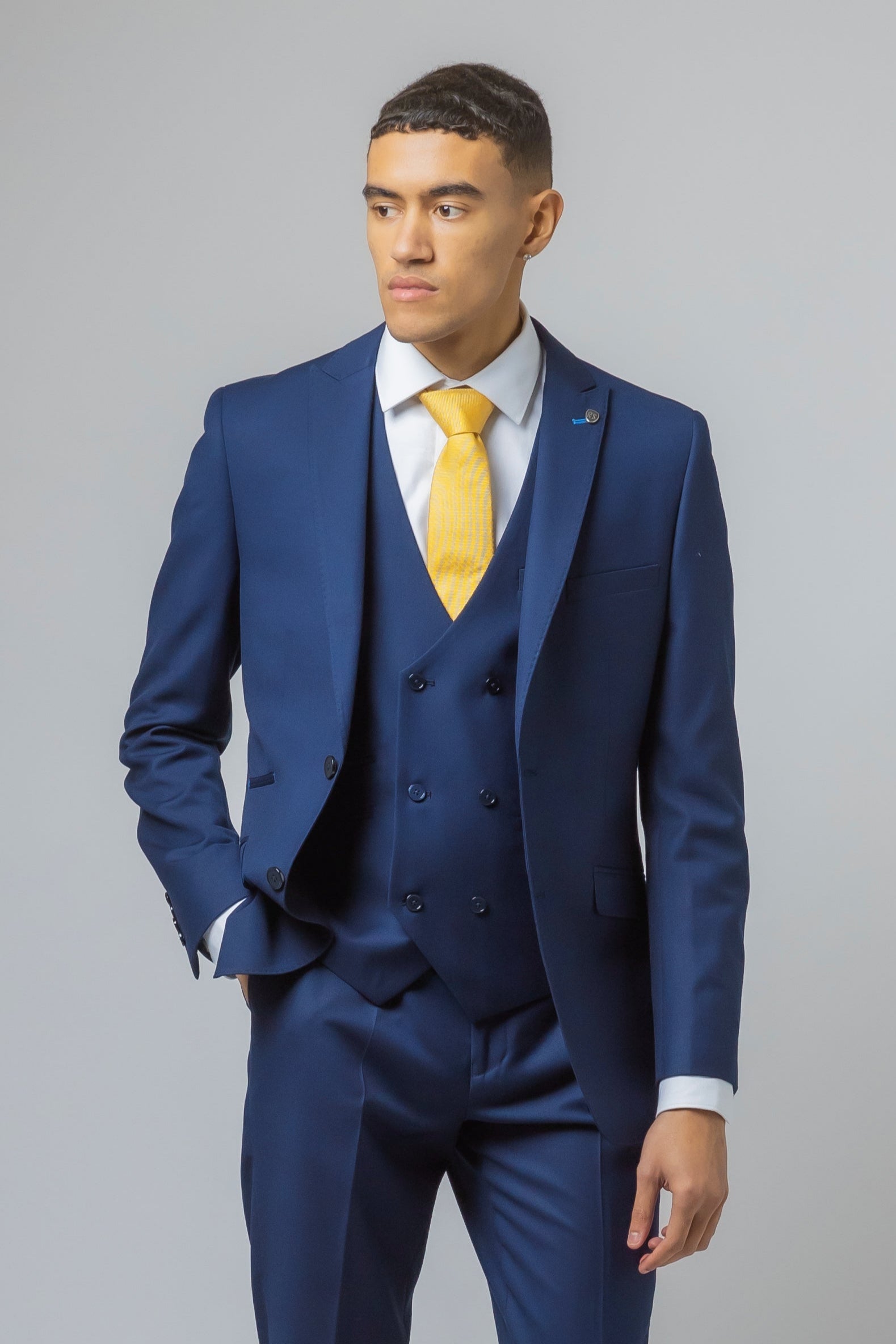 Men's Slim Fit Navy Suit - ISAAC - Navy Blue