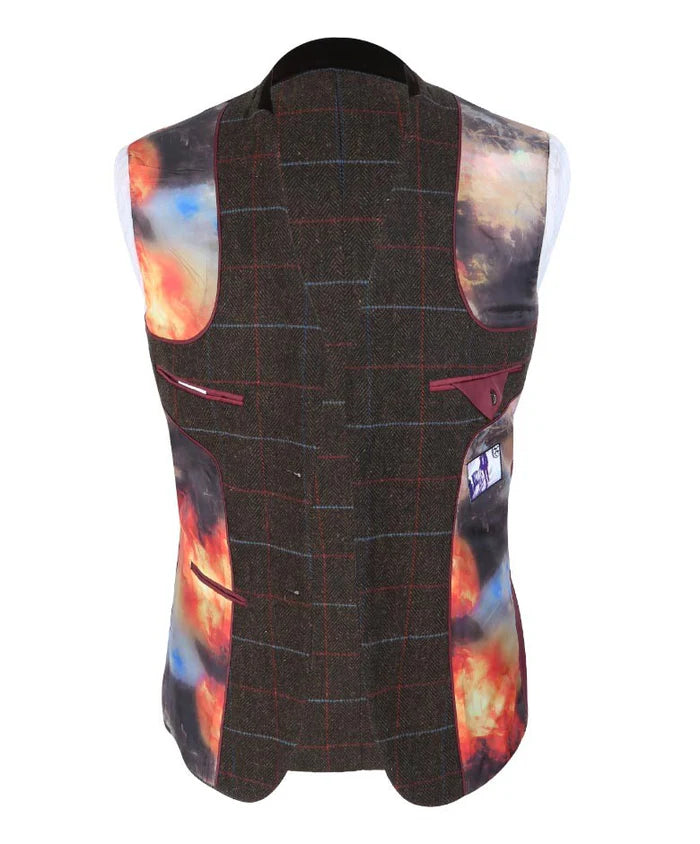 Slim Fit Tweed-Blazer mit Fischgrätenmuster für Herren – Tommy Brown