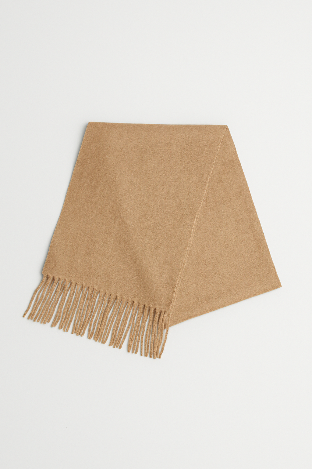 Weicher Strickschal mit Fransen für Herren – Rehbraun