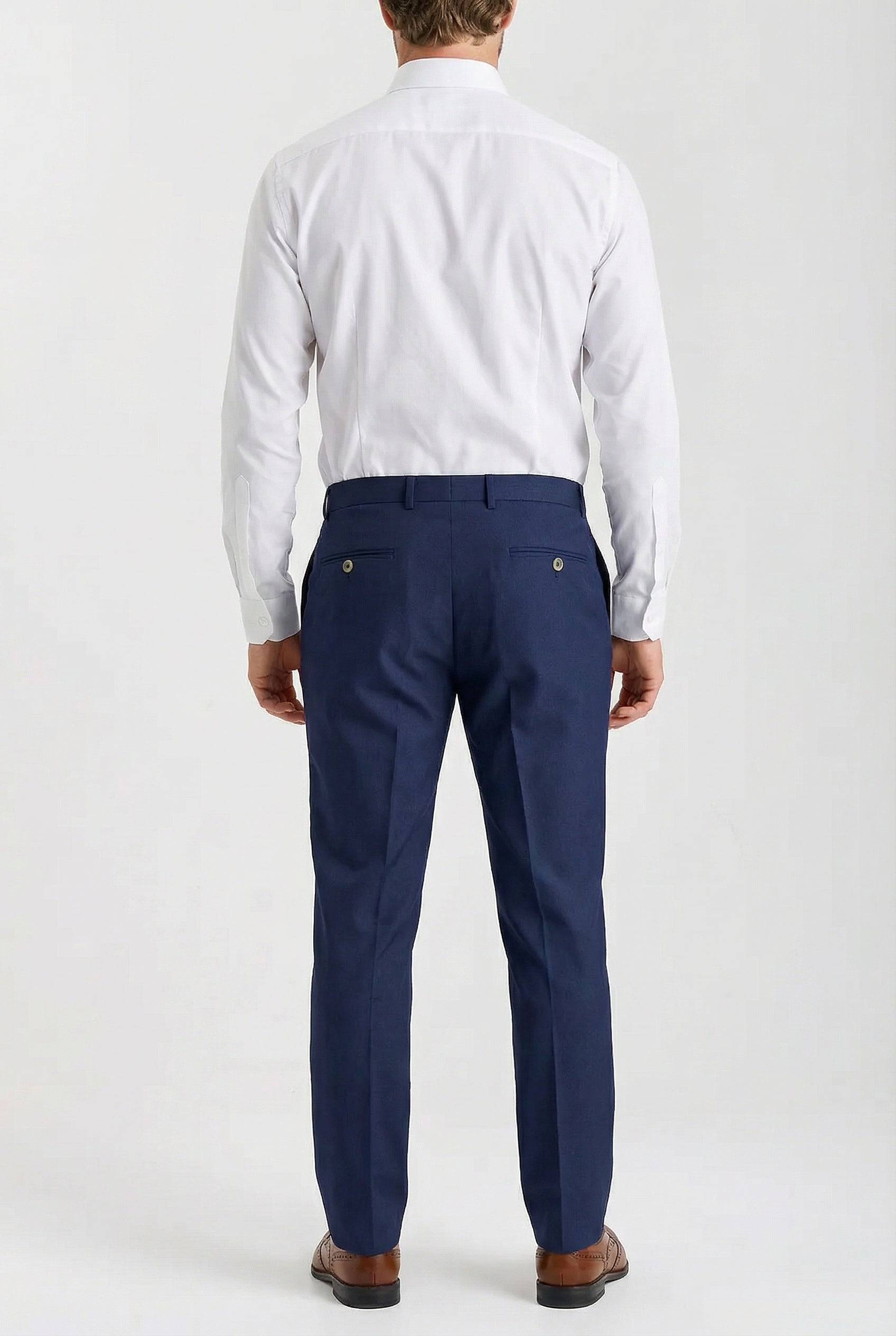 Men’s Tailored Fit Formal Trousers - Belmont - Navy Back Picture