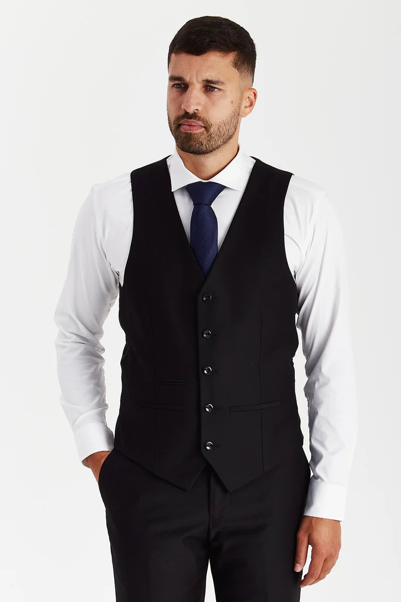 Gilet formel ajusté pour homme - Noir