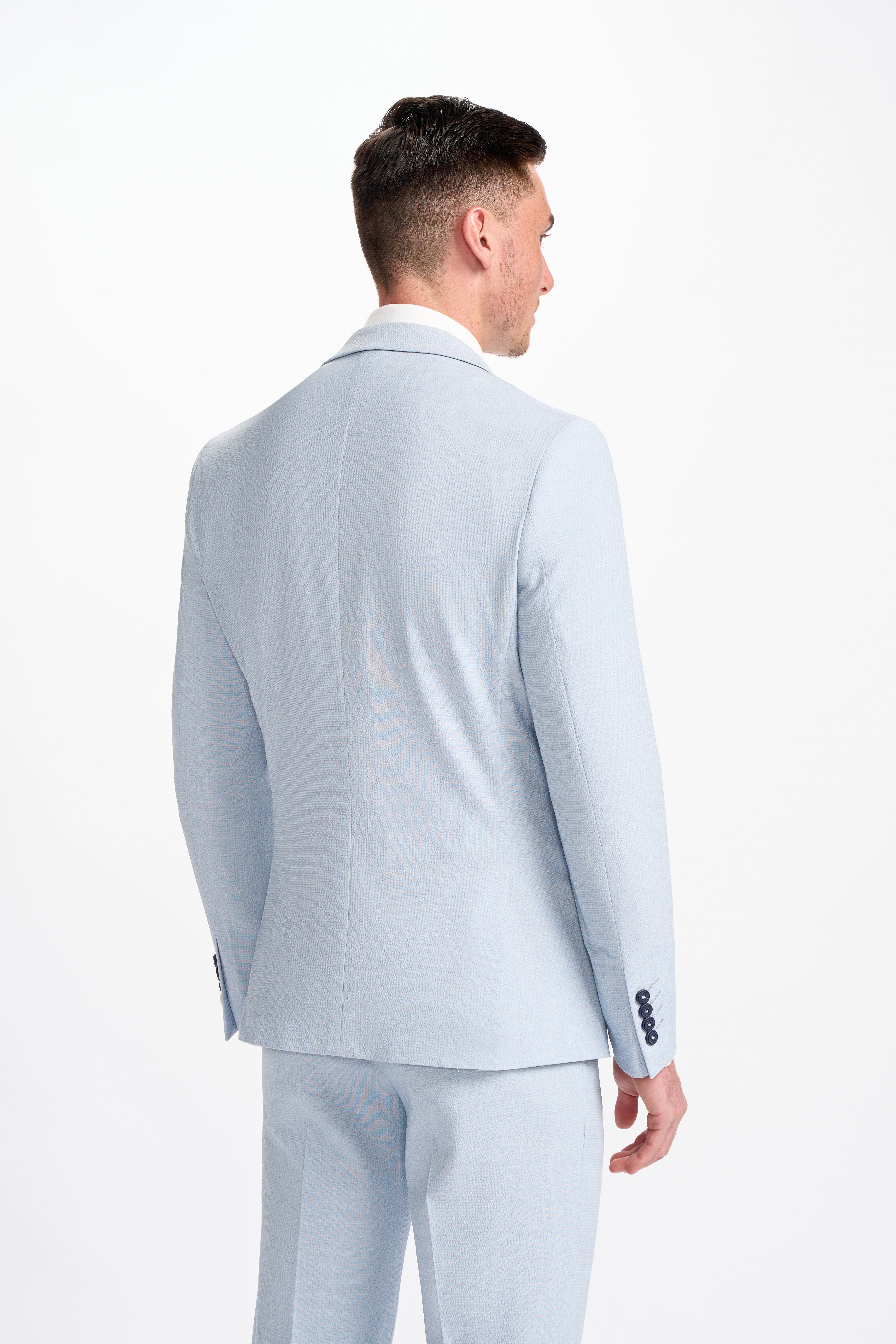 Men’s Textured Slim Fit Suit Jacket– SIREN - Sky Blue