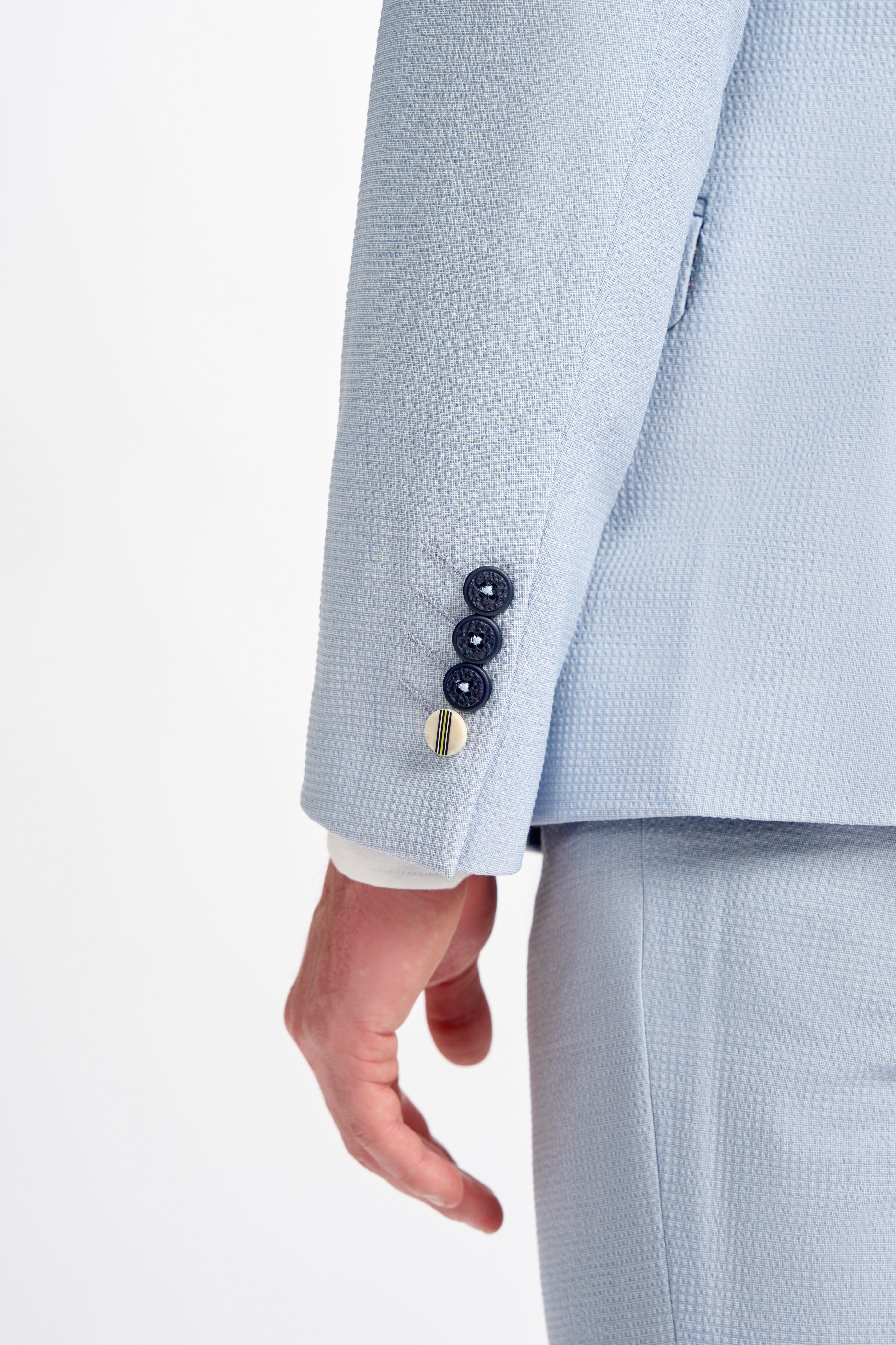 Men’s Textured Slim Fit Suit Jacket– SIREN - Sky Blue