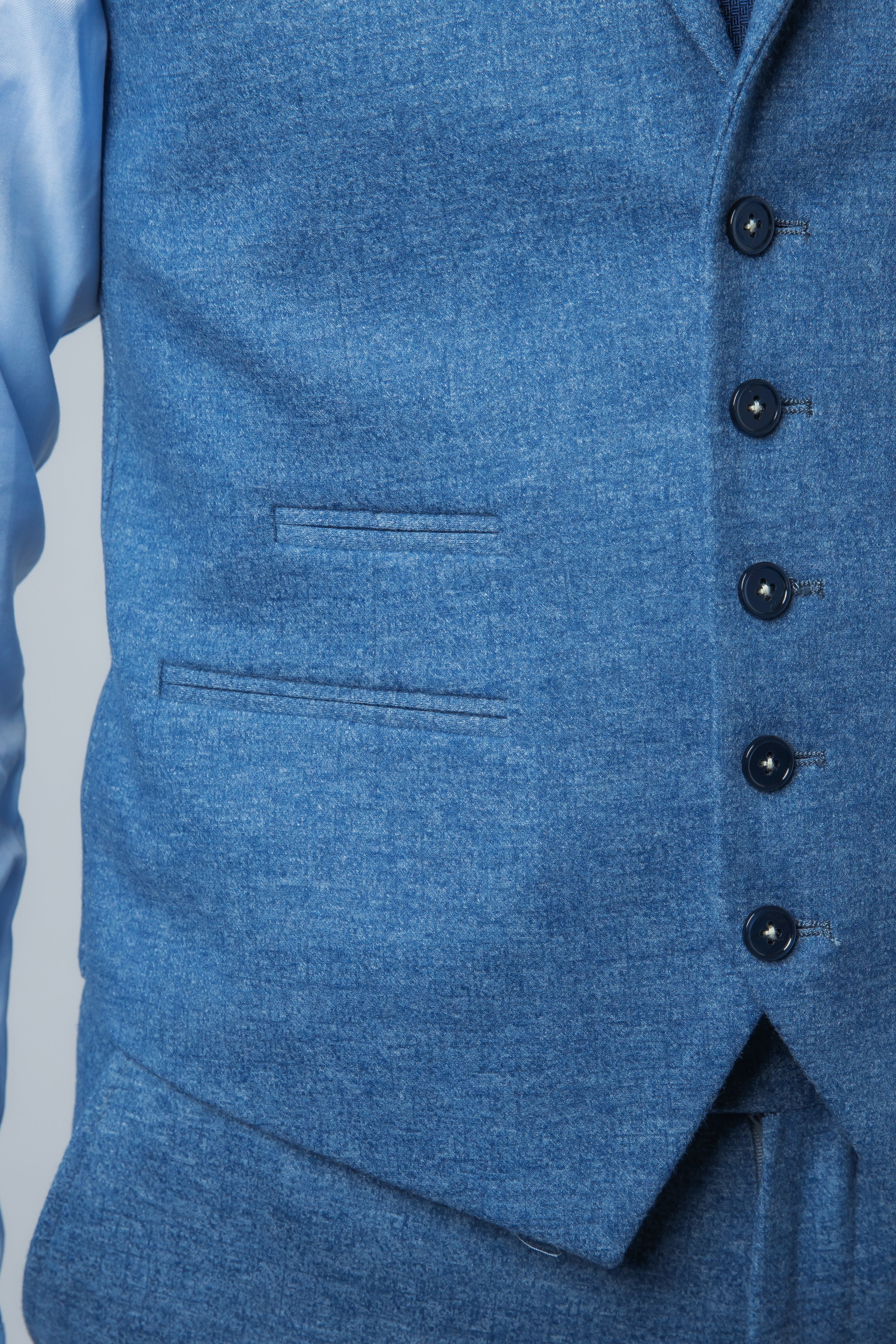 Traje azul Yale ajustado de tweed para hombre - JAXON