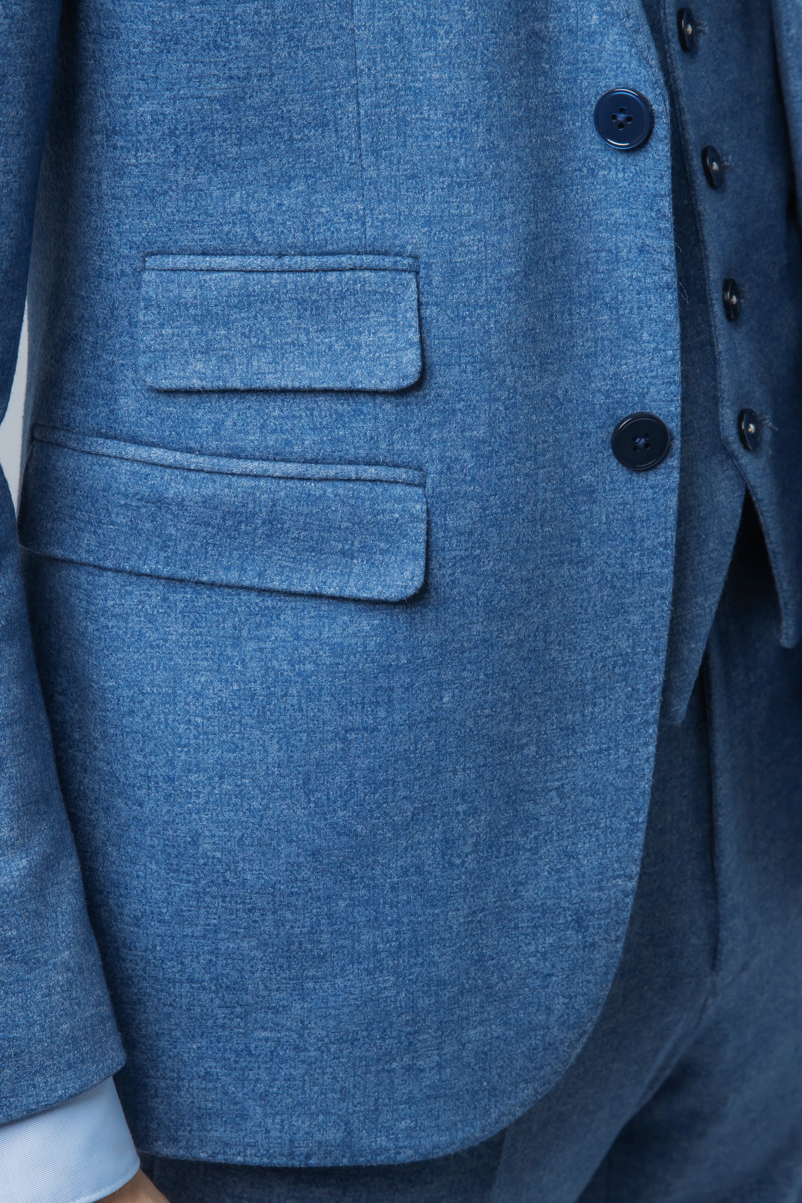 Traje azul Yale ajustado de tweed para hombre - JAXON